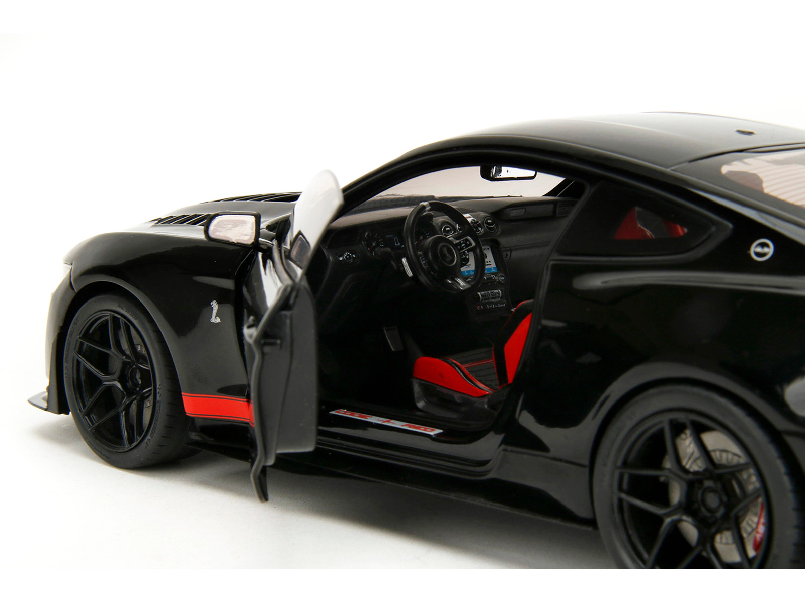 Jada Shelby GT500 "Code Red" Black with Red Stripes "Pink Slips" Series 1/18 Diecast Model Car by Jada