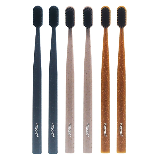 Pursonic Unisex 100% Eco-friendly Cedarwood Toothbrushes (6 Pack)
