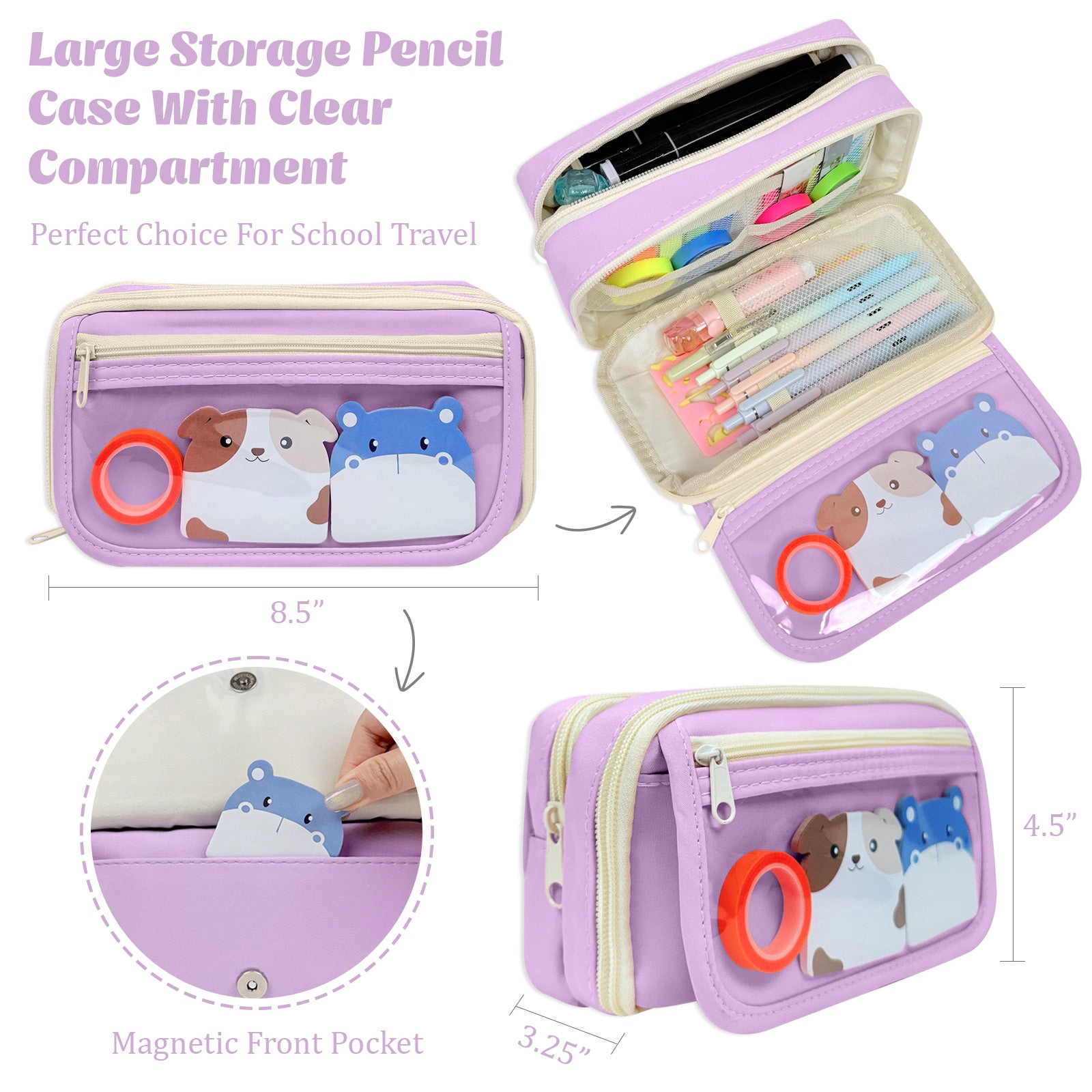 Wrapables 9-Layer Large Capacity Pencil Case for Stationery, Makeup and Travel
