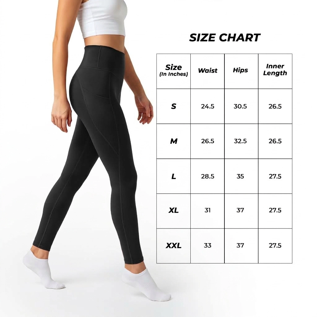 WOVA COUTURE Womens High Waist Moisture Wicking Leggings with Side Pockets