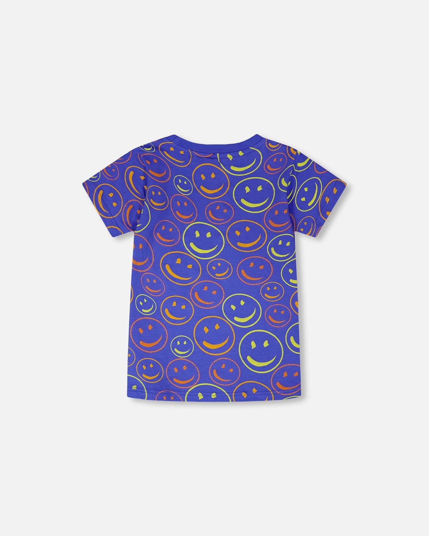 Deux par Boys Organic Cotton Jersey T-Shirt Smiley Print