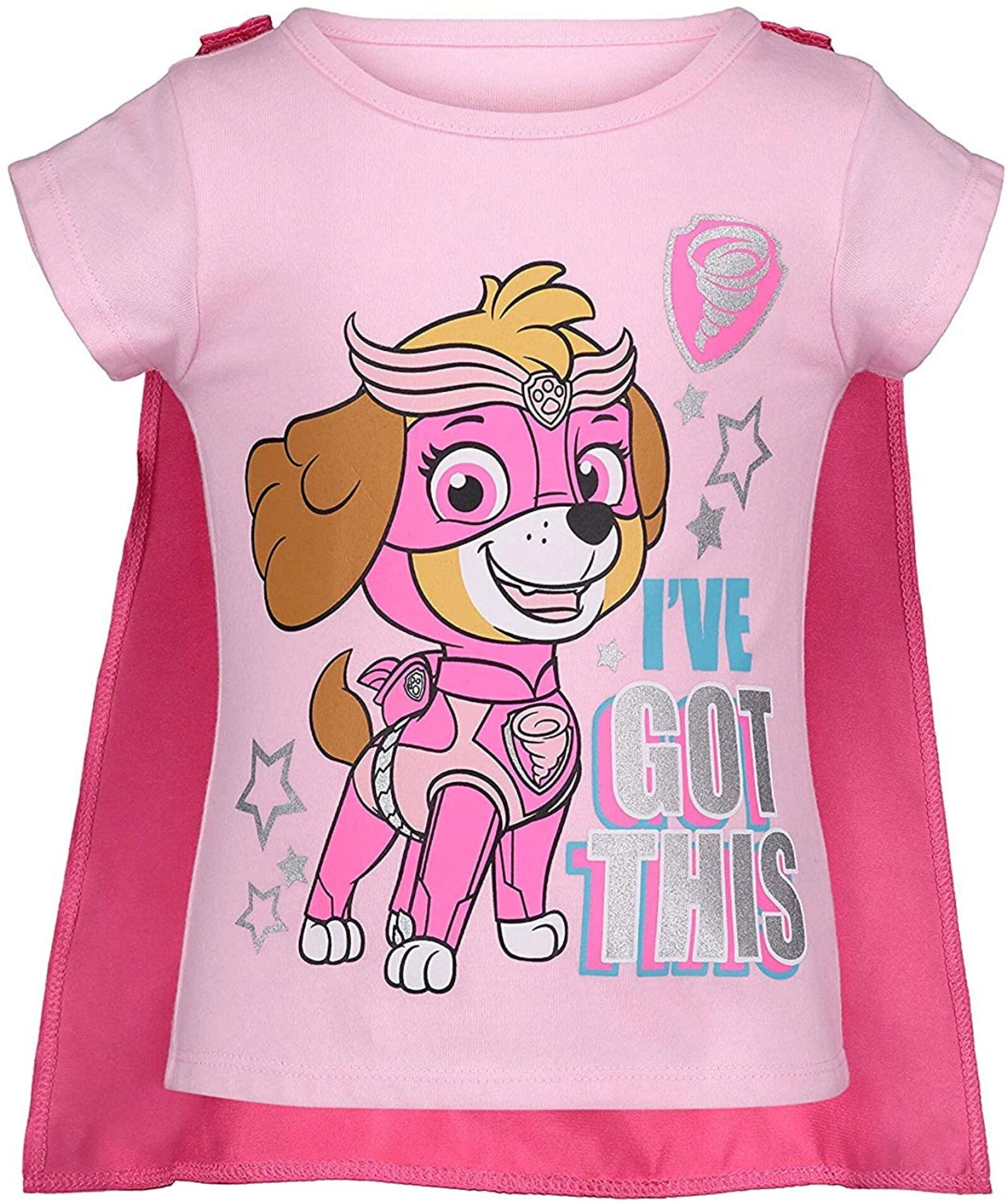 Paw Patrol Skye Girls' Cosplay T-Shirt and Tutu Skirt with Cape Mask Set