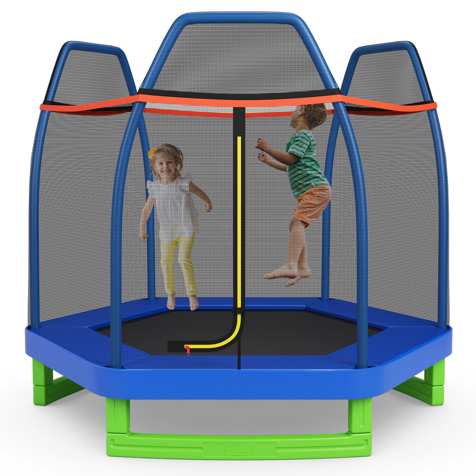SUGIFT Safety Enclosure Net and 36 Springs 7 Feet Kids Recreational Trampoline