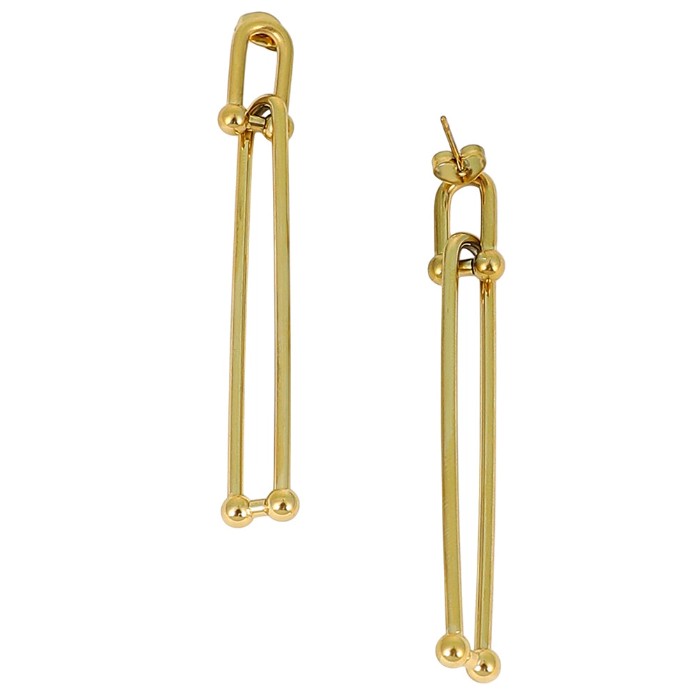 SOHI Women's The Paperclip Drop Earrings - California Gold