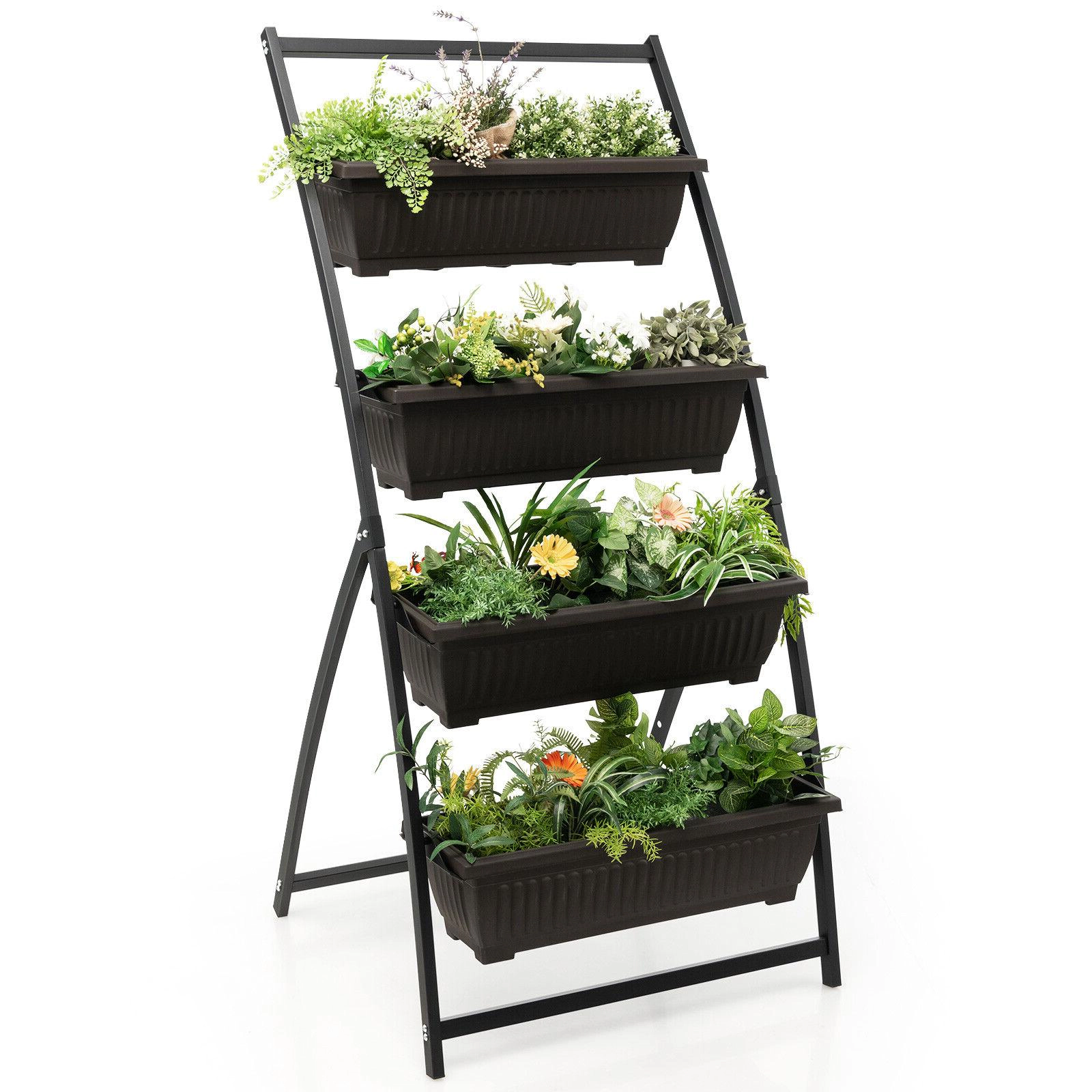 SlickBlue Outdoor 4-Tier Vertical Raised Garden Bed Planter
