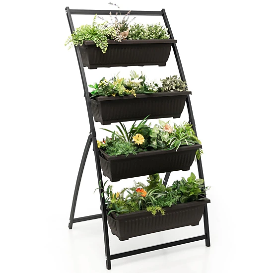 SlickBlue Outdoor 4-Tier Vertical Raised Garden Bed Planter