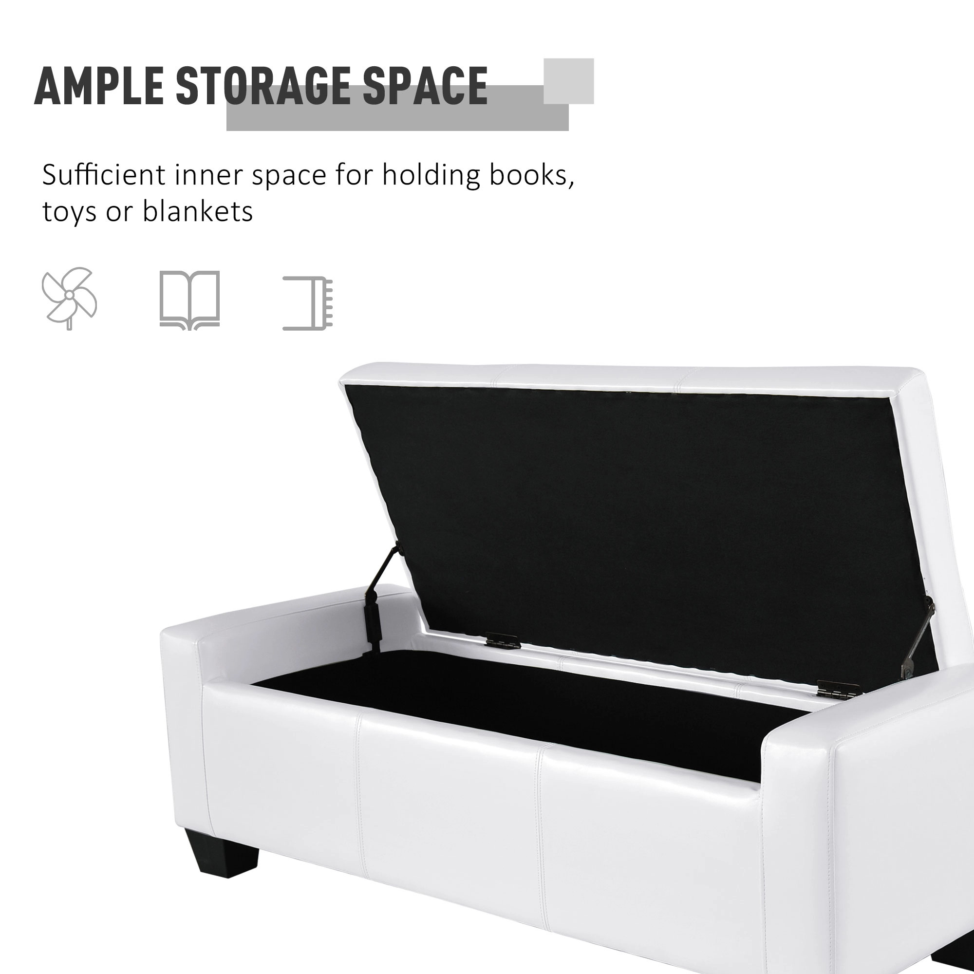 Hivvago 50.5" Tufted Storage Ottoman Rectangular Bench For Home