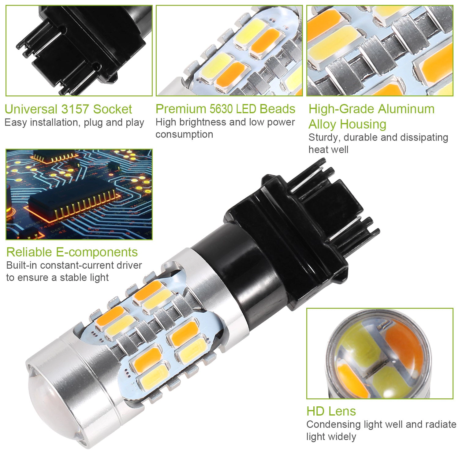 GBruno T25 3157 LED Turn Signal Light Bulbs Kit