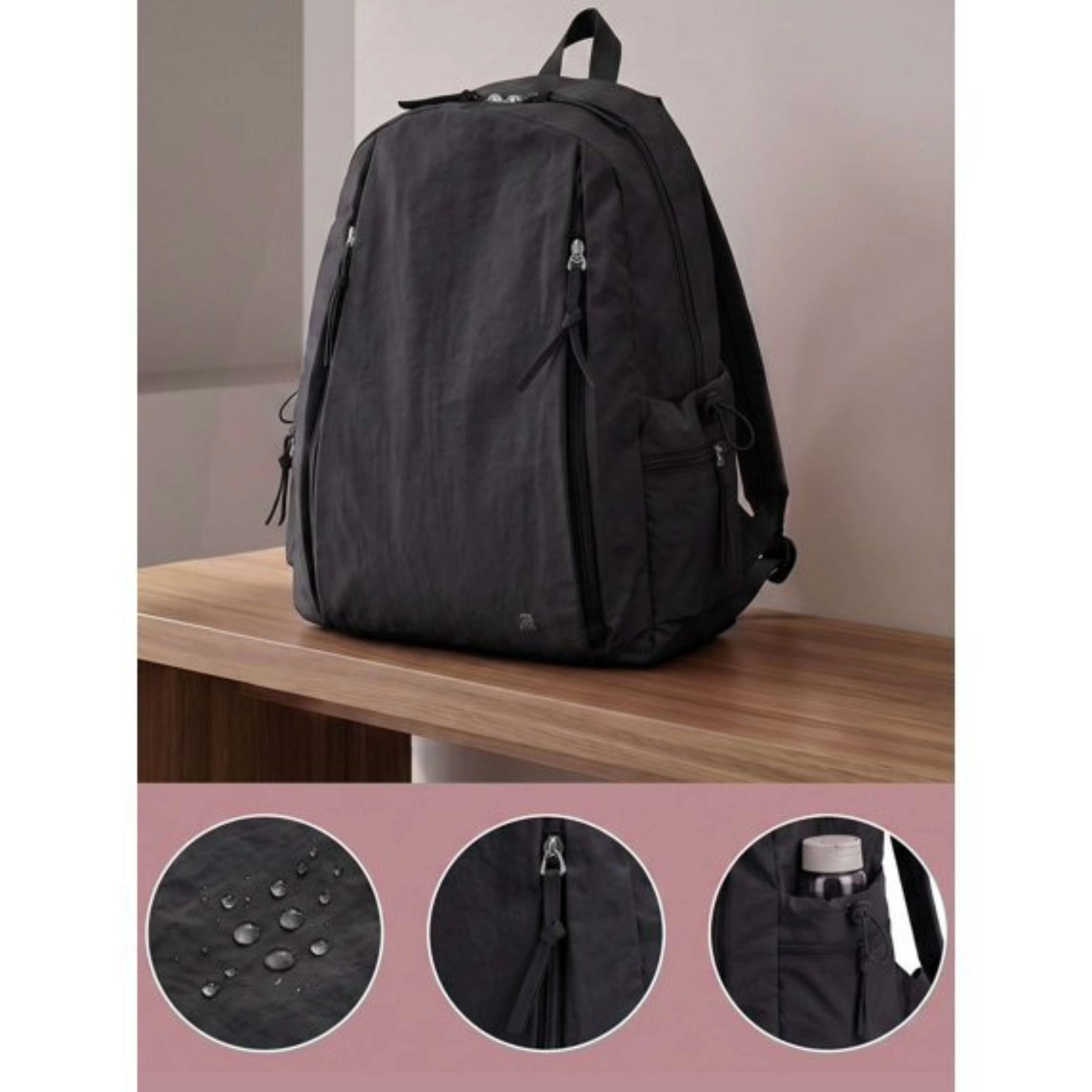 Home Collection Women’s Nylon 14 Inch Laptop Backpack with Multiple Pockets