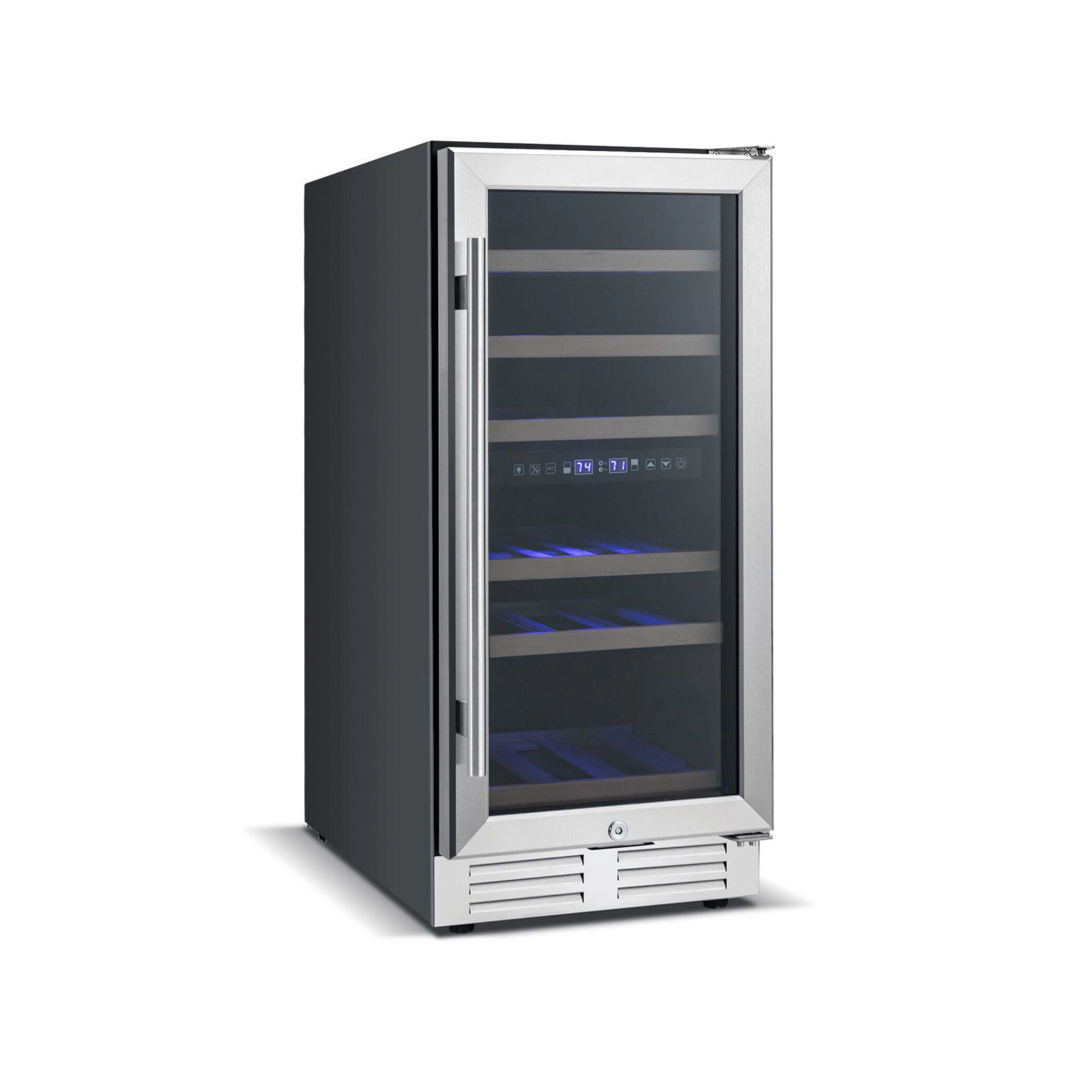 SlickBlue 30 Bottle Dual Zone Wine Cooler Refrigerator, 3.53 Cu Ft