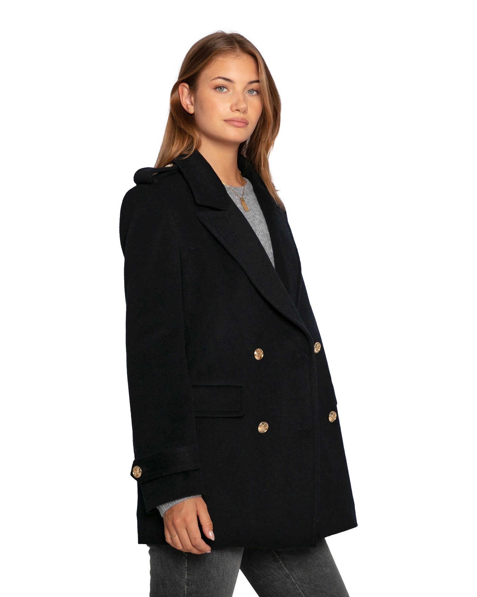 Belle & Bloom Harbour Military Wool Blend Pea Coat