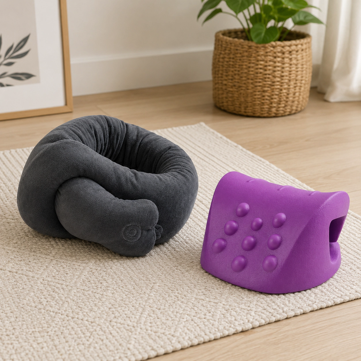 Pursonic Neck & Shoulder Relaxation Massage Bundle – Heated Wrap & Cervical Stretcher Set