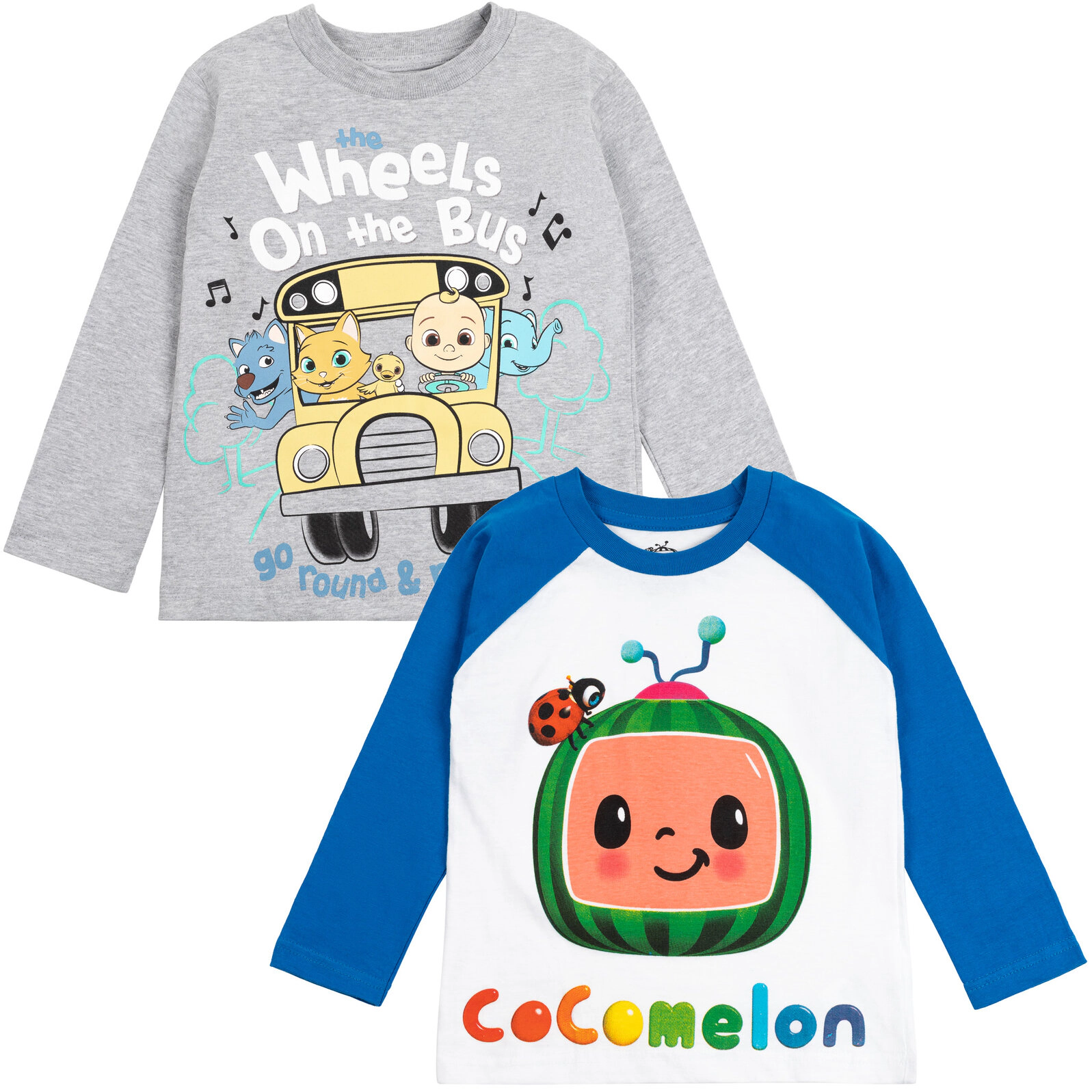 Cocomelon Boys' 2-Pack Long Sleeve T-Shirts