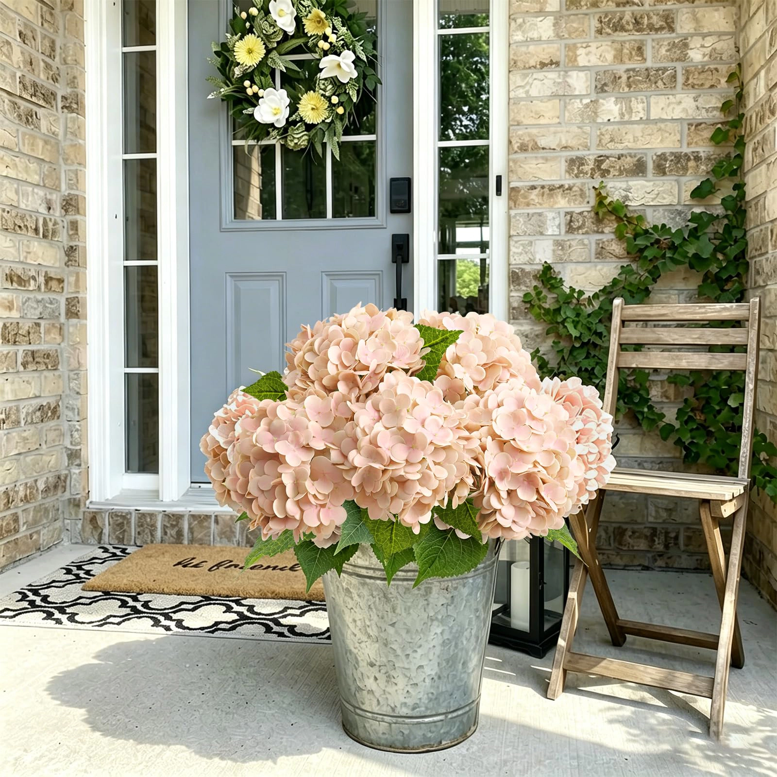 PUPWE Artificial Hydrangea Flowers Real Touch Latex