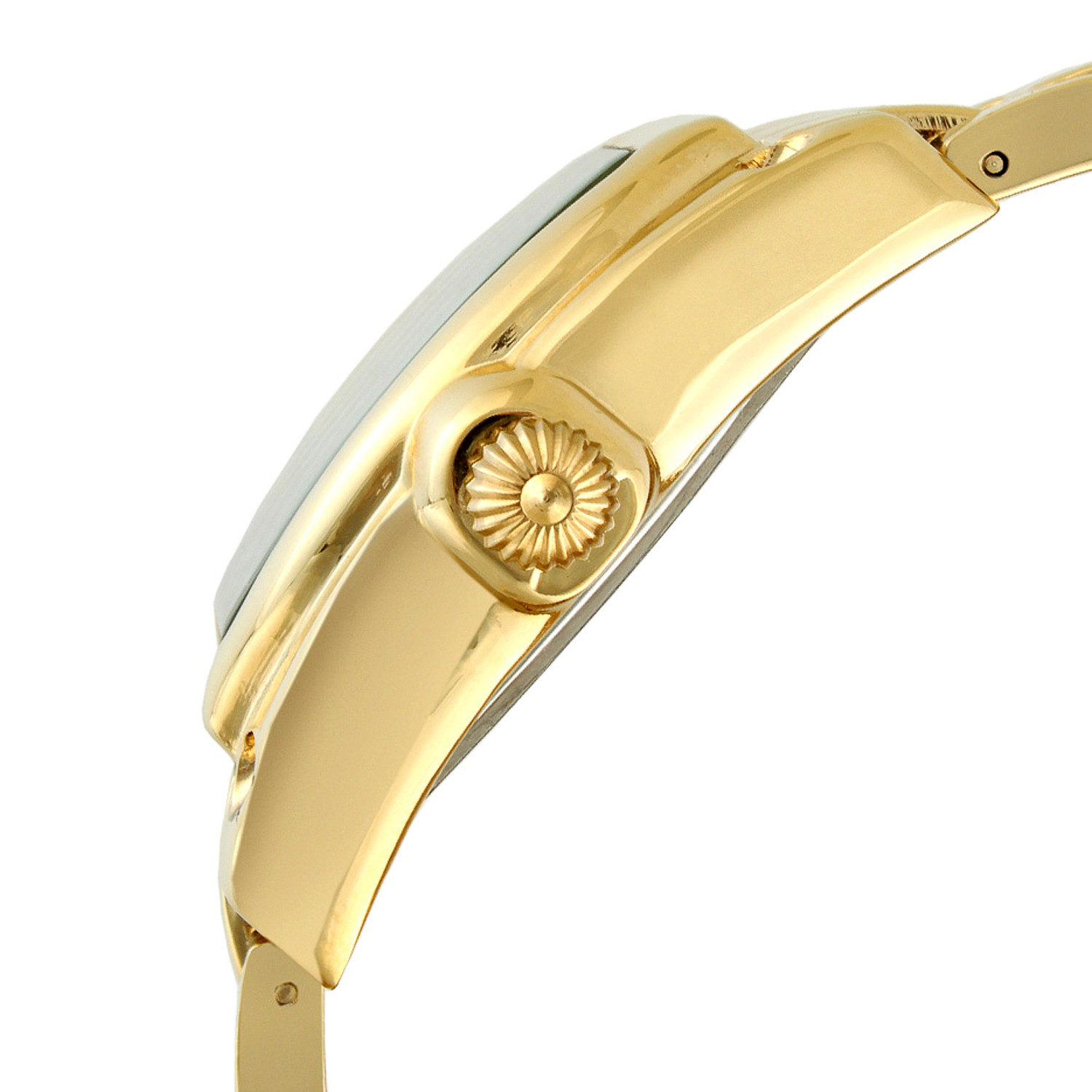 Peugeot Women's Gold Status Bracelet Watch Barrel Shape Roman Dial Gold-Tone Bracelet Strap