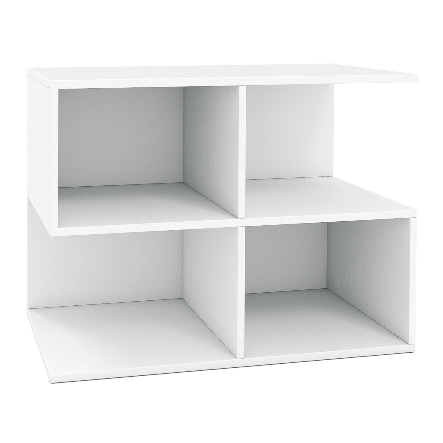 LJG 3-Tier Modern S-Shaped End Table with 4 Storage Cubes
