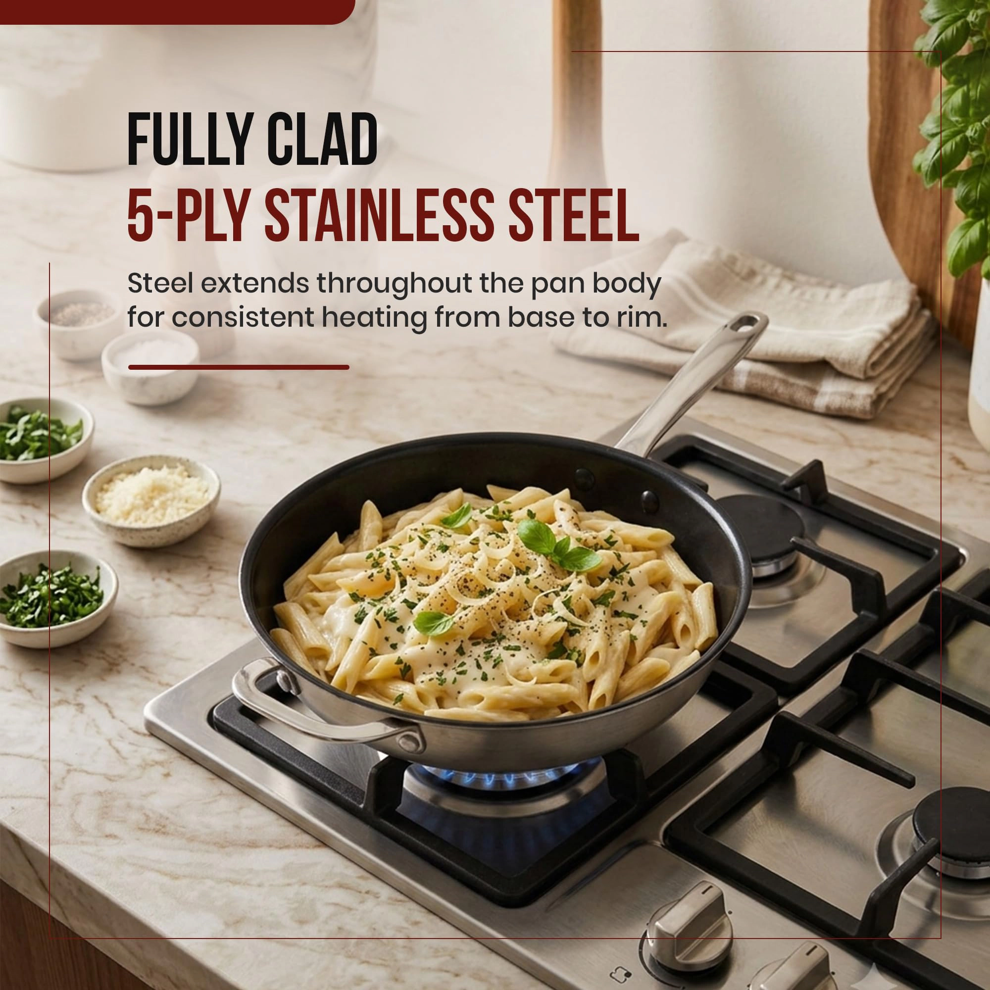 Alva Maestro Ceramic Nonstick Stainless Steel Frying Pan