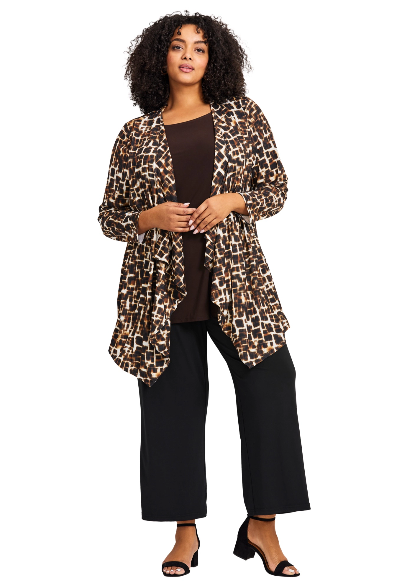 Avenue Women's Plus Size Audrey Cardigan With Tank Duet