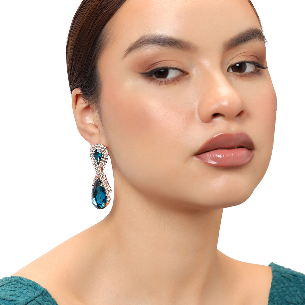 SOHI Women's Teardrop Stone Drop Earrings