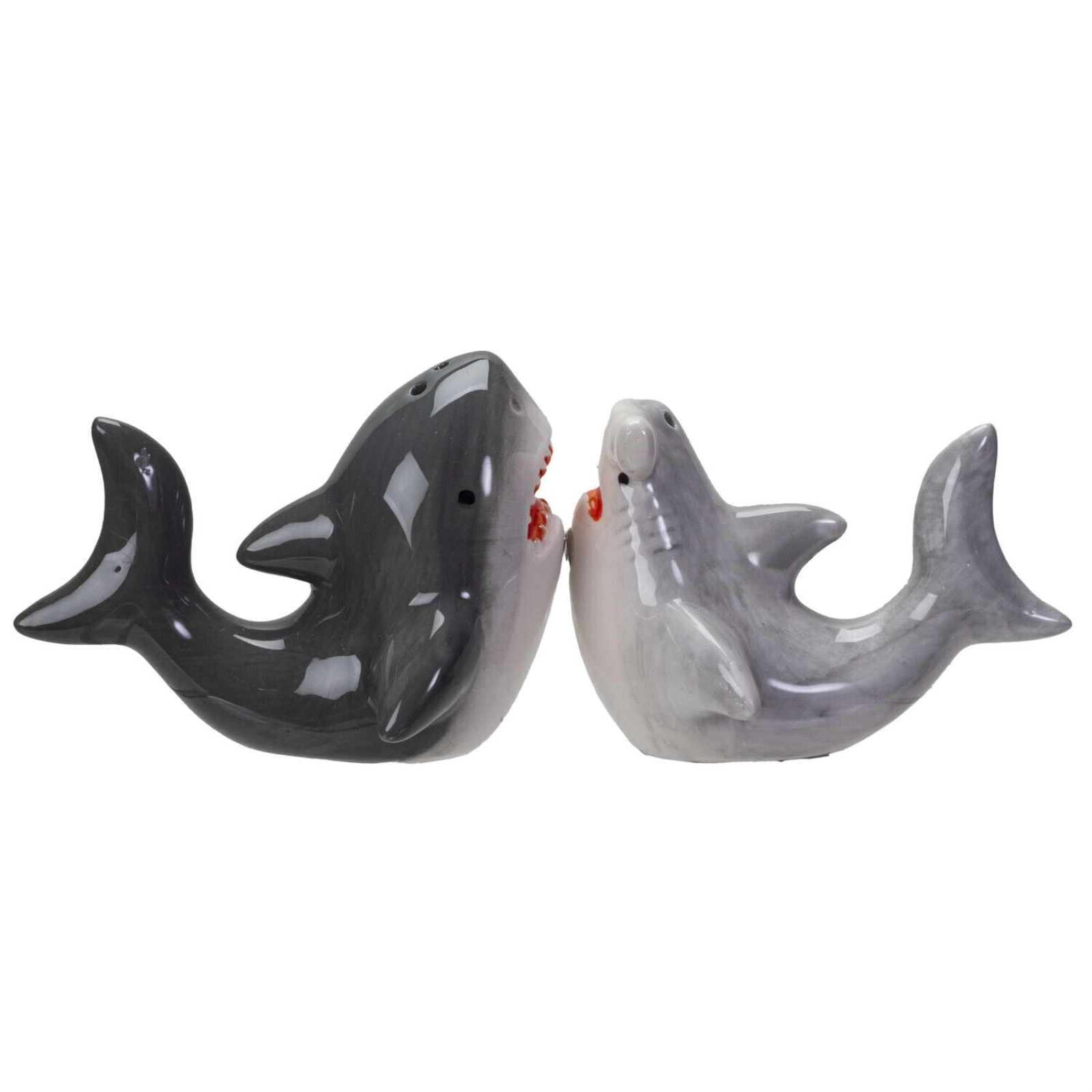Pacific Giftware Sharks Couple Ceramic Food Salt and Pepper Shakers