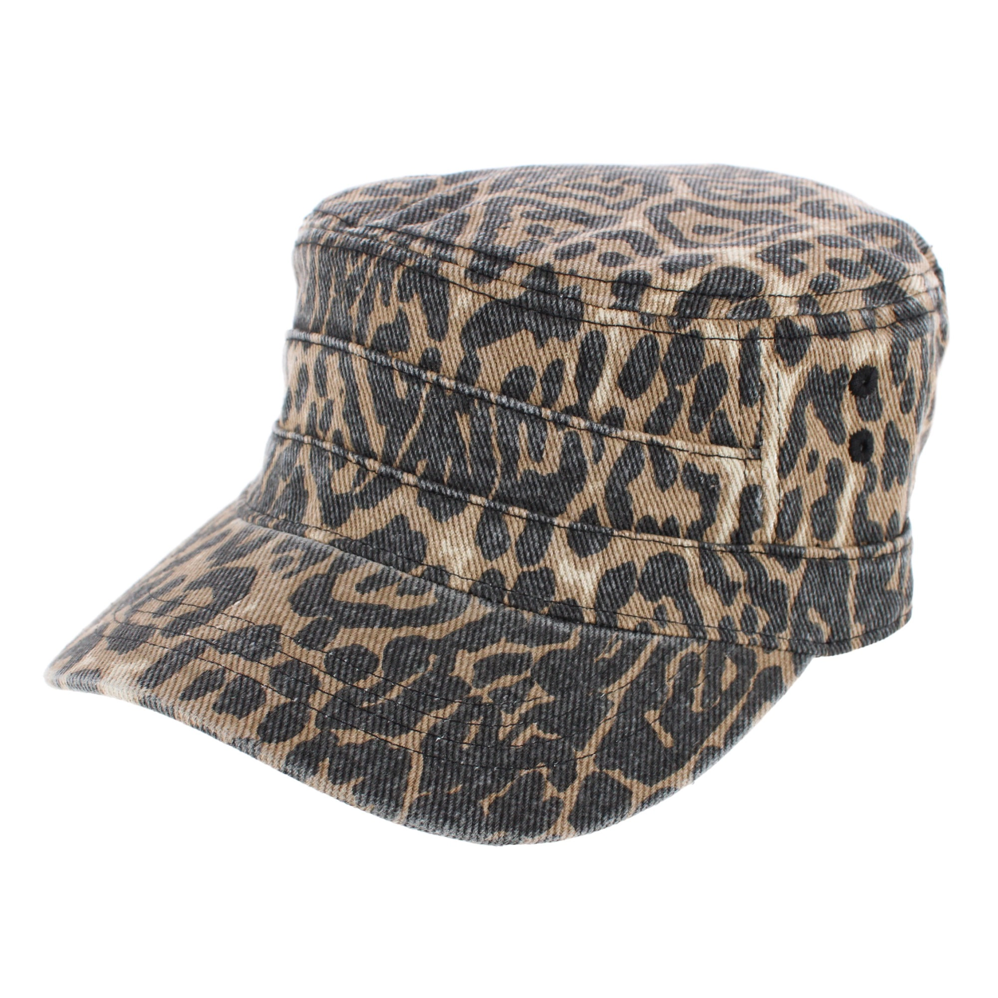 CTM Women's Leopard Print Cadet Hat
