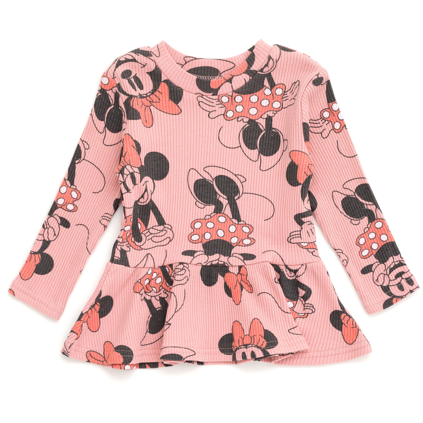 Disney Girls' Ribbed Long Sleeve Tee and Pants Set