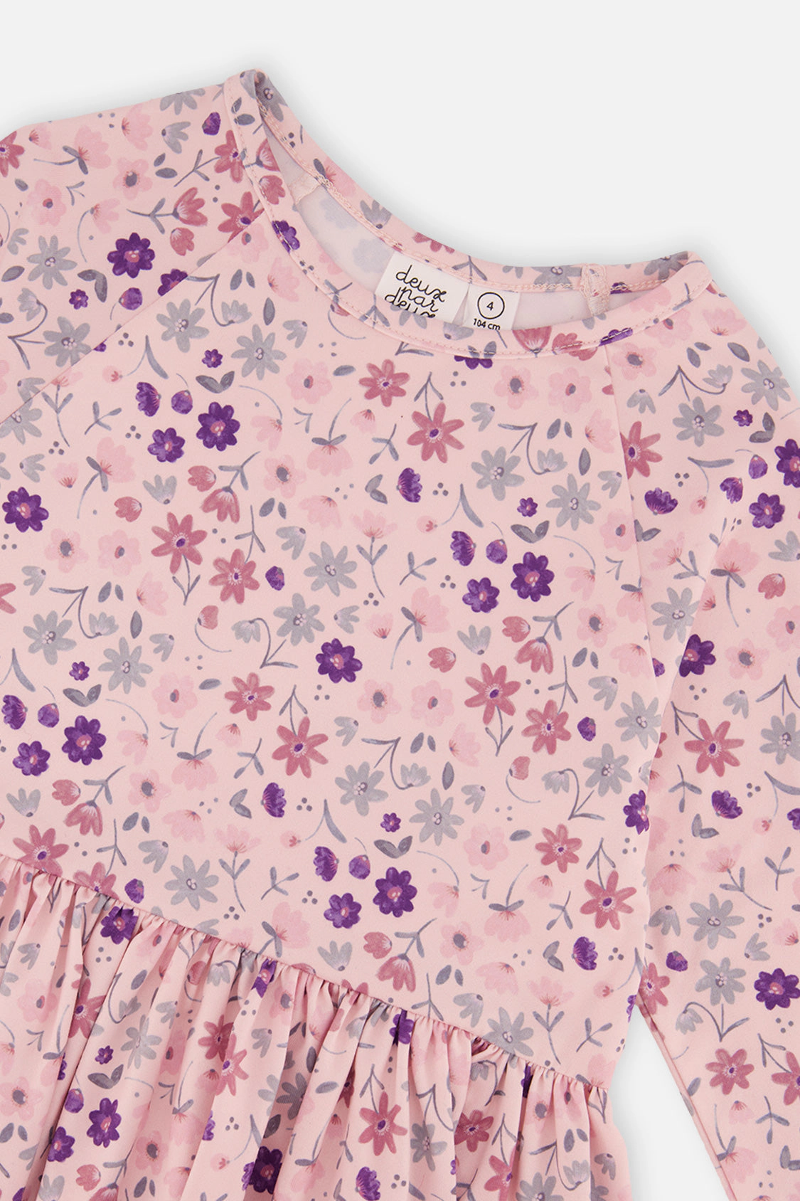 Deux par Girls Daisy Floral Print Long Sleeve Empire-Waist Dress
