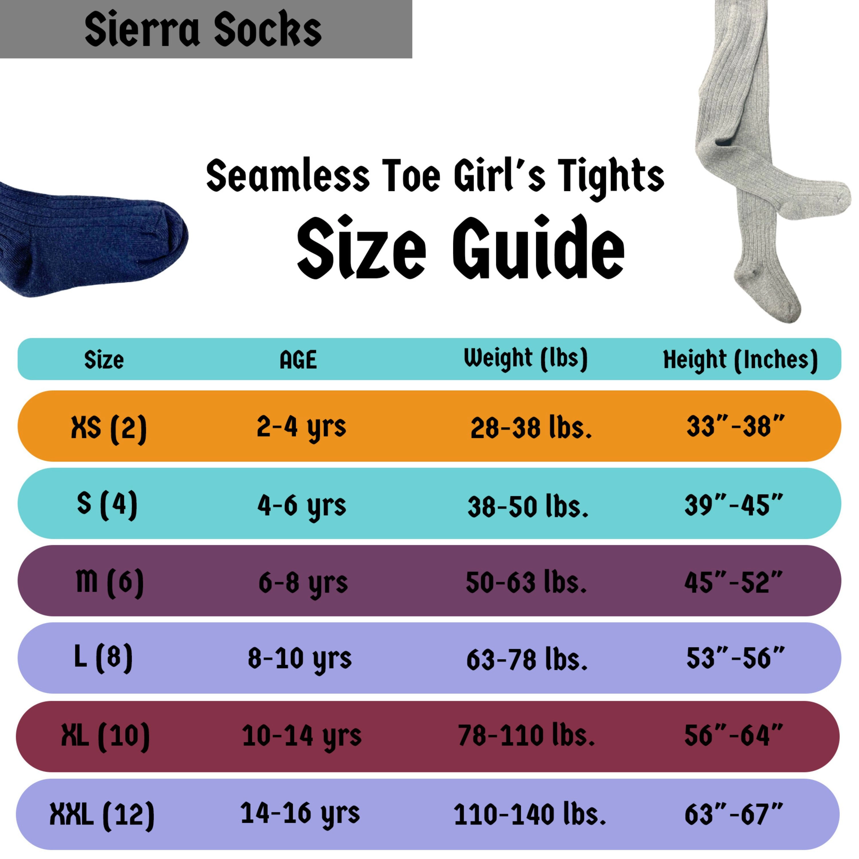 Wear Sierra Young Girls and Tweens Combed Cotton Ribbed 1 & 2 Pair pack Tights