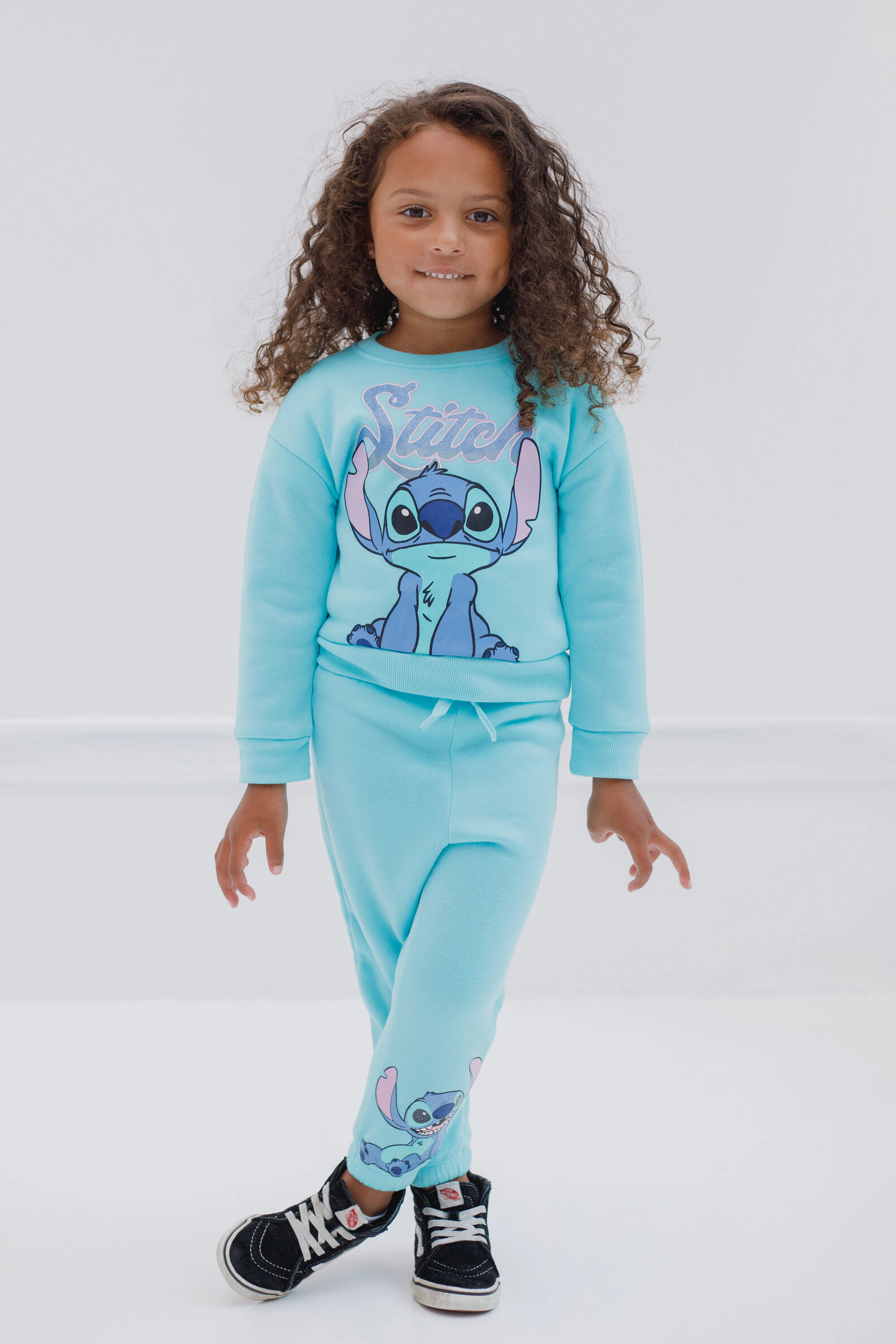 Disney Lilo & Stitch Girls' Fleece 2-Piece Sweatshirt and Joggers Set