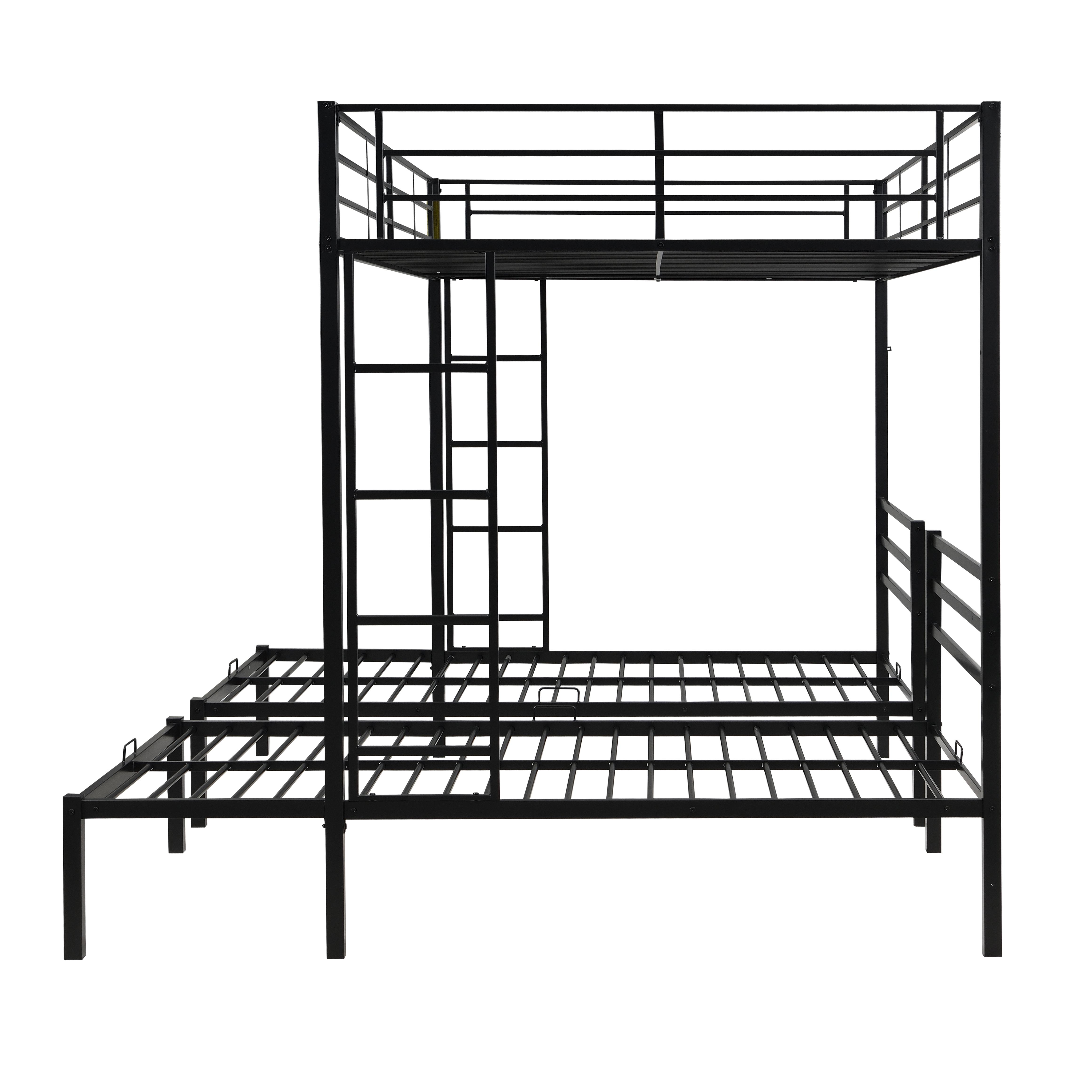 Flynama Full over Twin over Twin Triple Bunk Bed with Vertical Ladder & Safety Rails