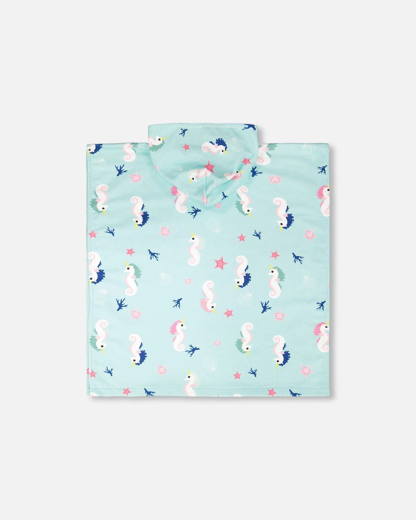 Deux par Deux Girls Hooded Beach Towel Seahorse Print