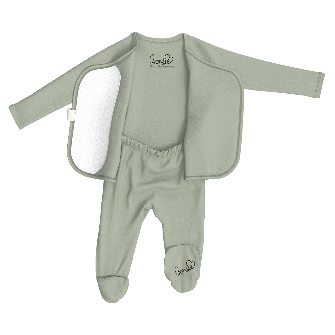 Bonsie Footie Avocado - Skin-to-Skin Baby One-Piece