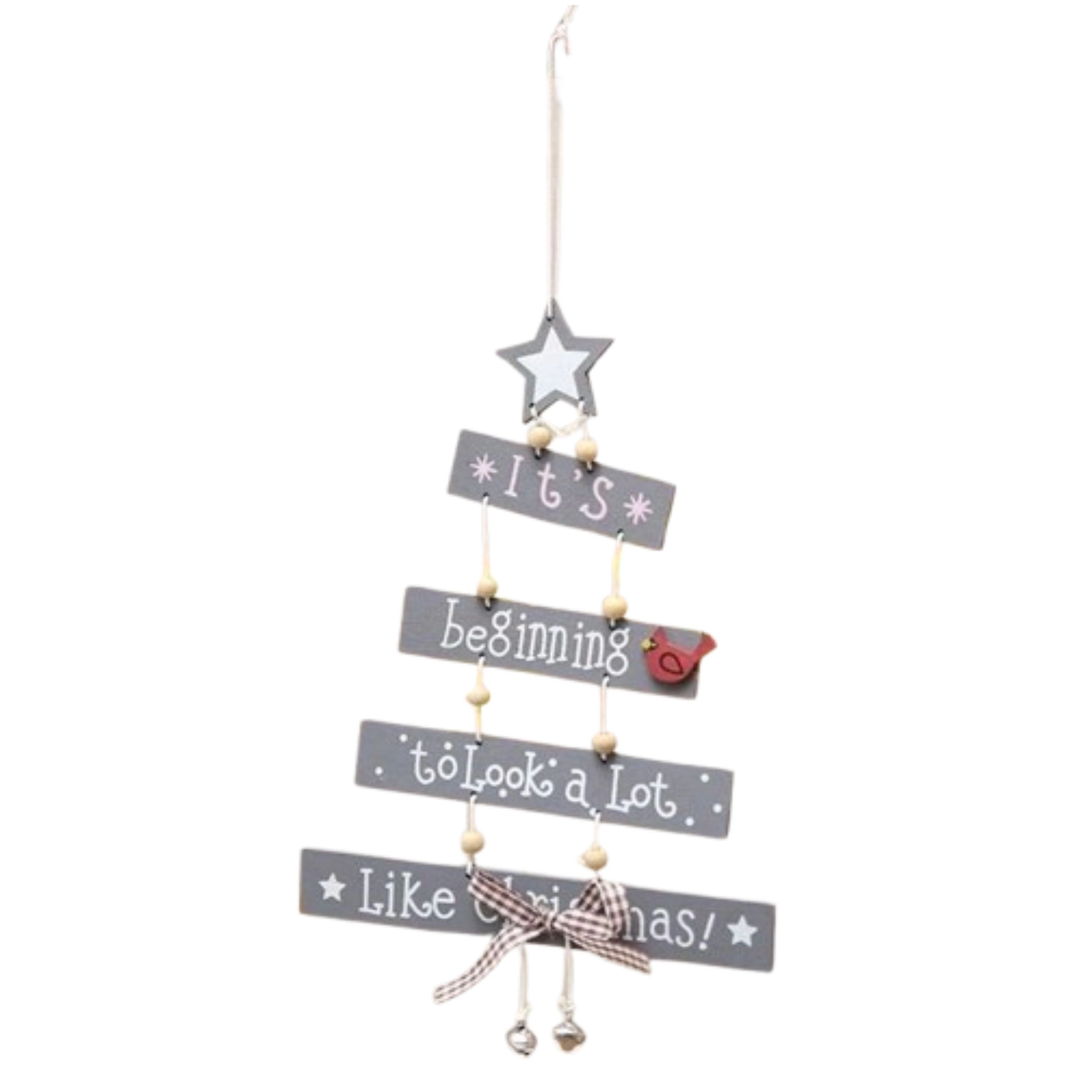 Home Collection Merry Christmas Wooden Hanging Tree Ornament