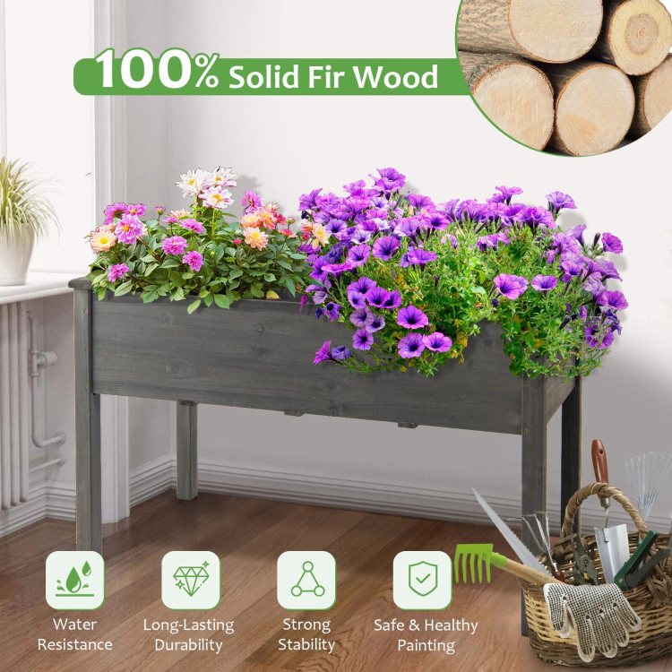 Hivvago Wooden Raised Vegetable Garden Bed Elevated Grow Vegetable Planter