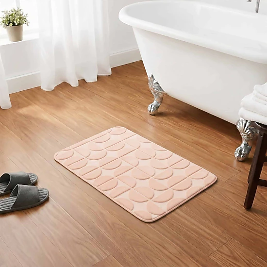 Evideco French Home Goods Memory Foam Bath Mat 19.7 x 31.5 in, Quick-Dry Microfiber, Slip-Resistant