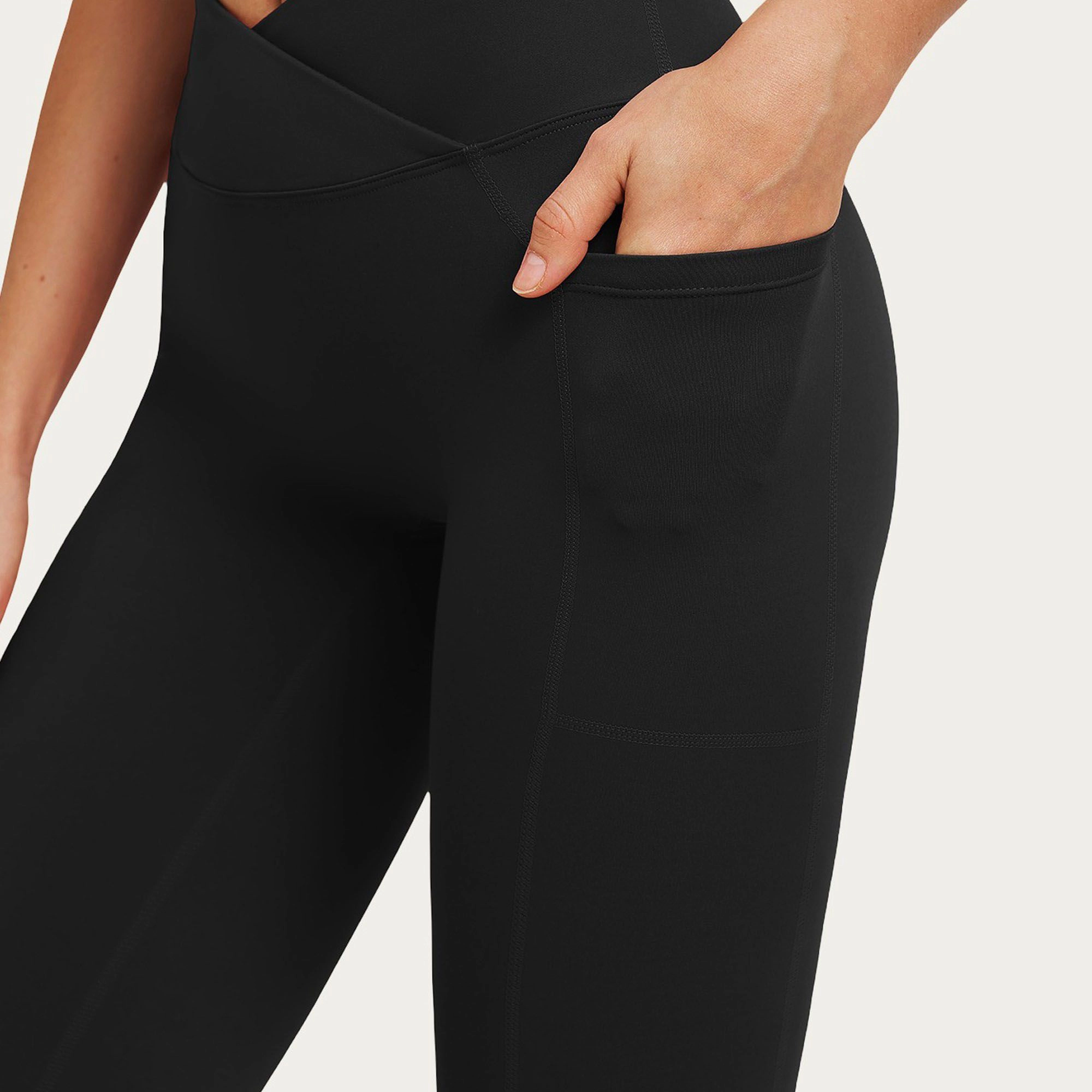 Anna-Kaci Active Women's High Waist Crossover Workout Leggings Stretch Athletic Yoga Pants with Side Pocket
