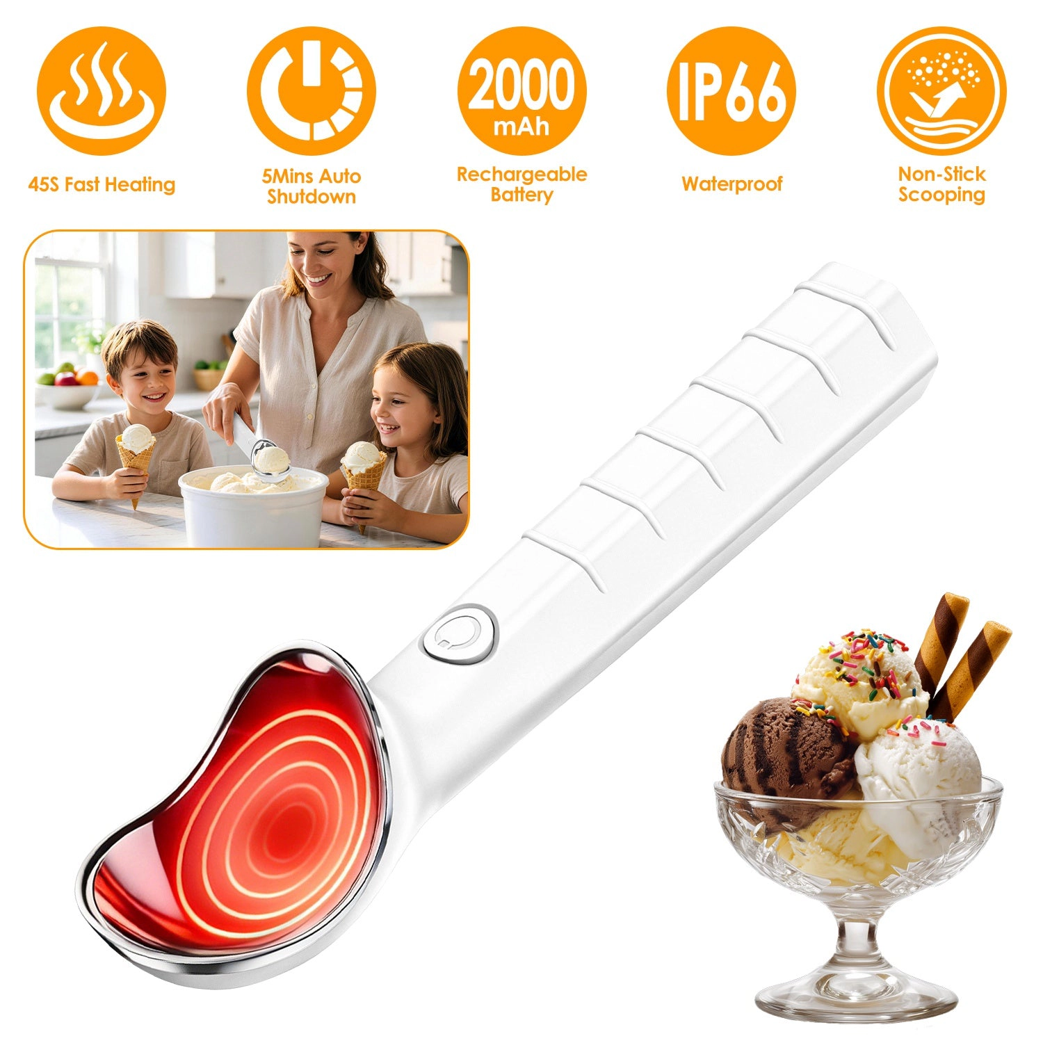 GBruno Rechargeable Heated Ice Cream Scoop