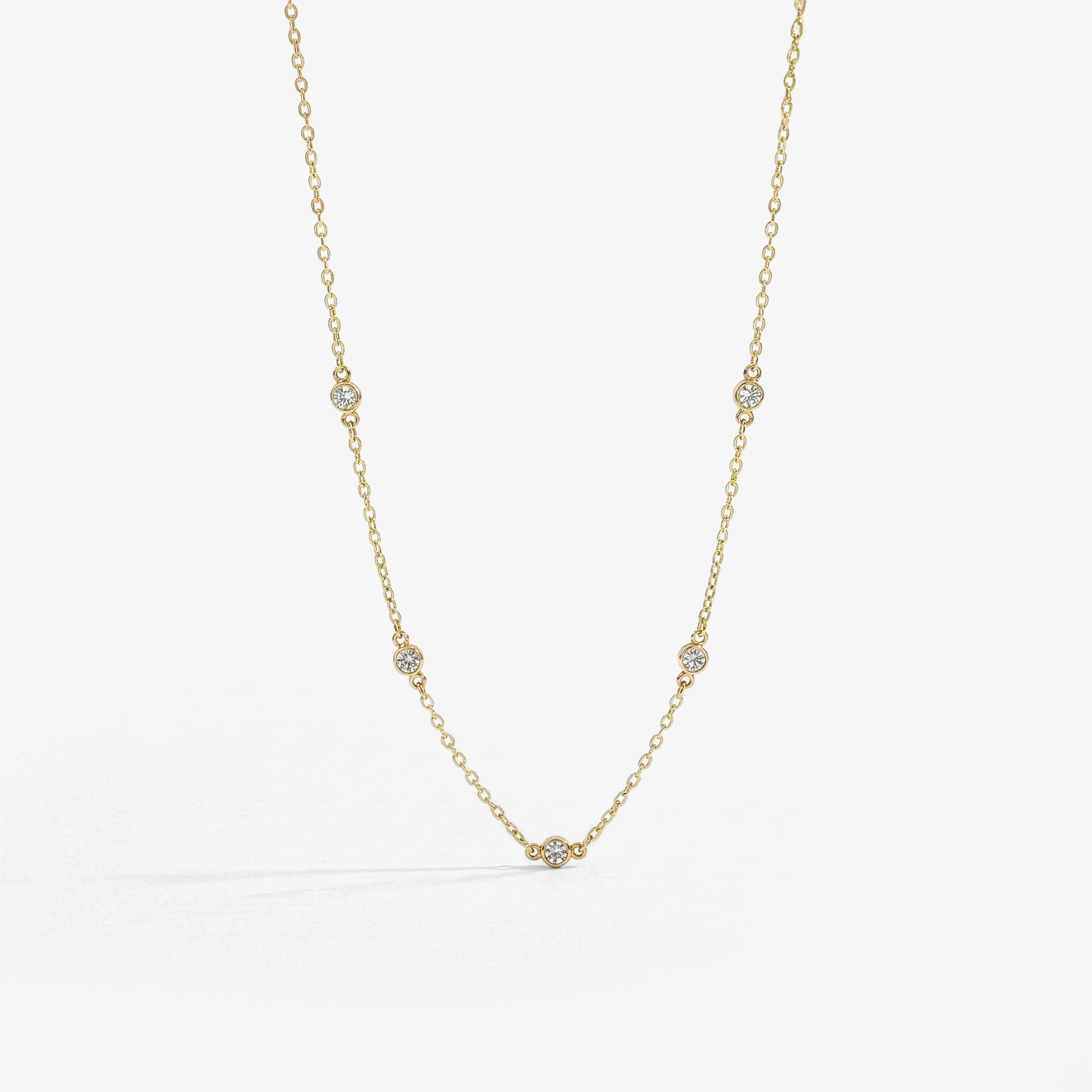 Mint & Lily Women's Dainty Crystal Station Necklace
