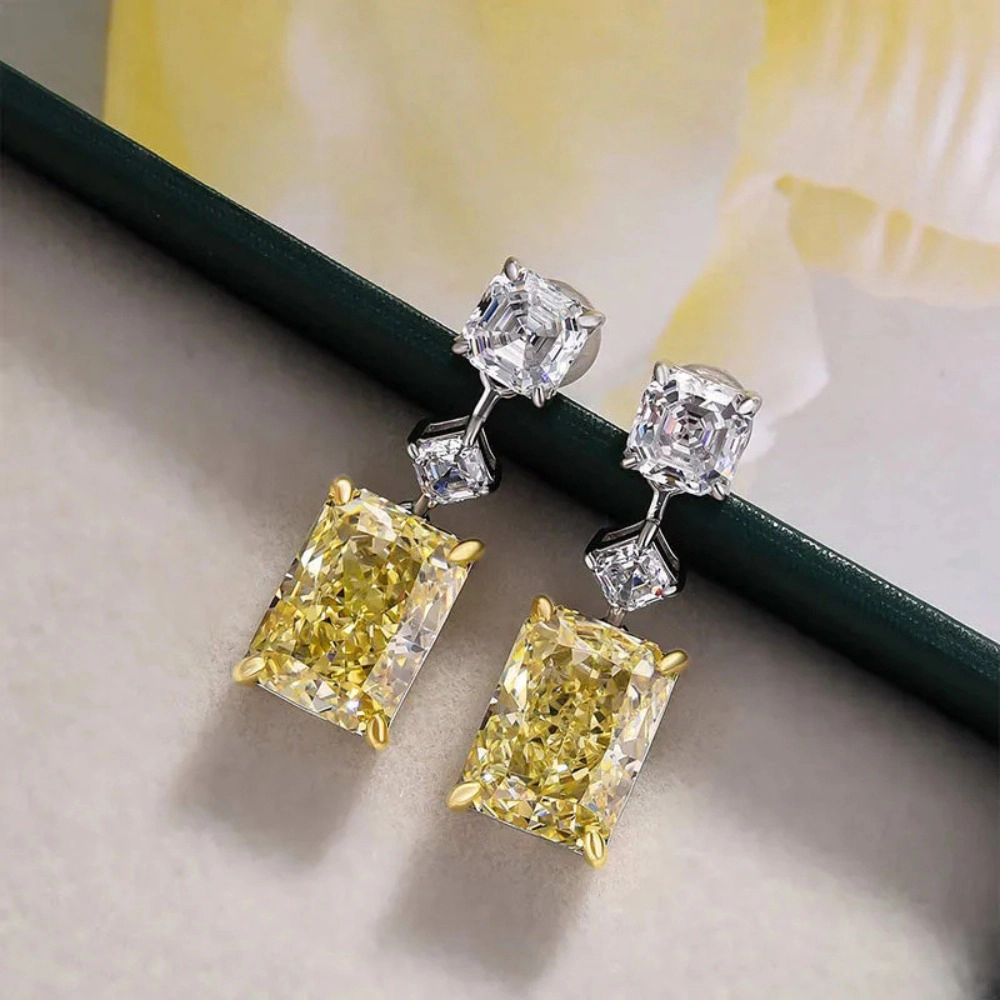 Delicate Square Zirconia Dangle Earrings for Women