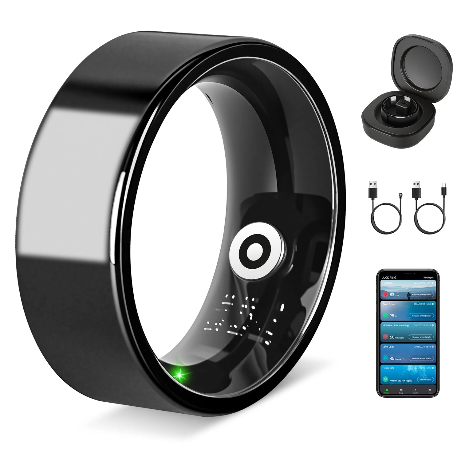 IMounTEK Unisex Titanium Steel Smart Ring Health Tracker