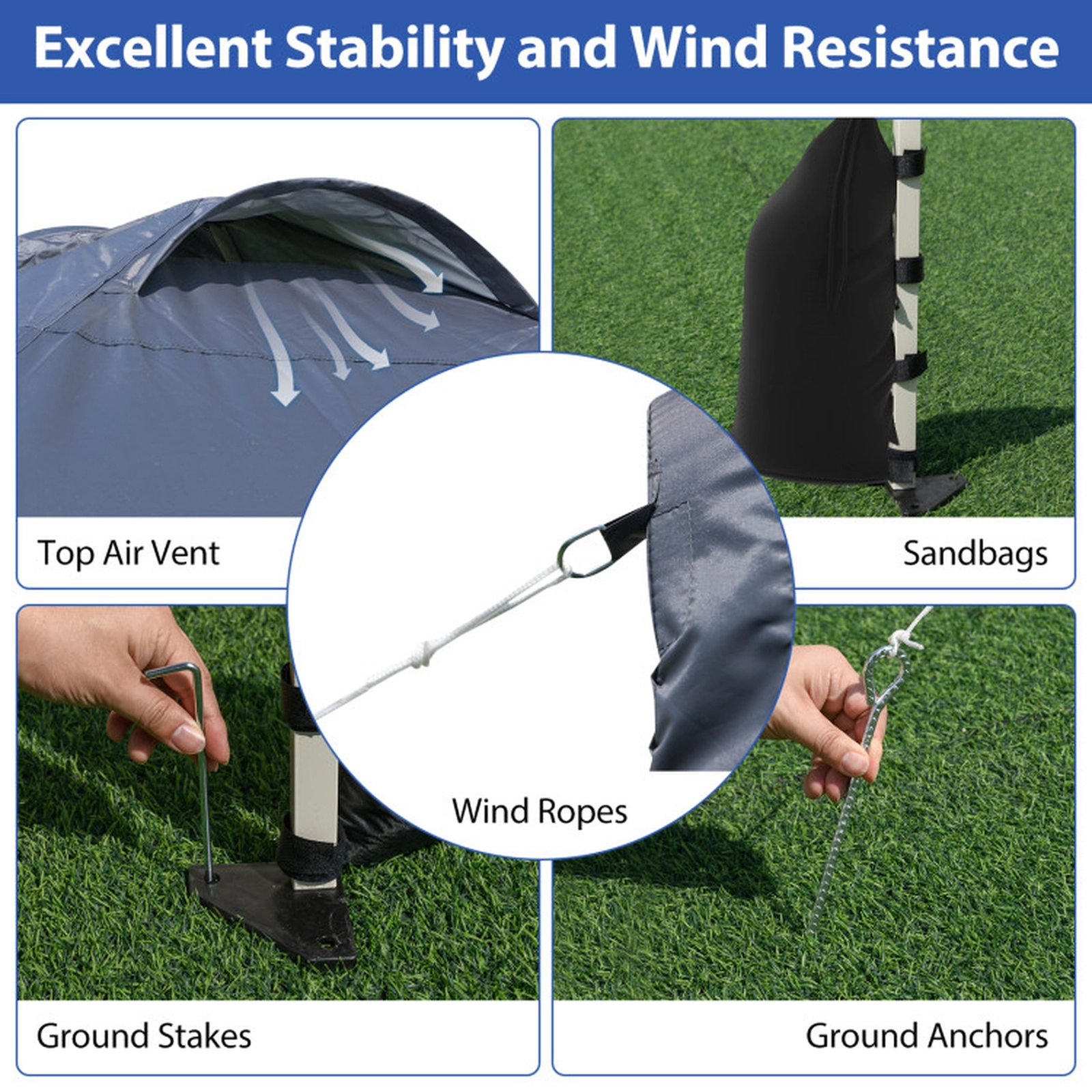 SUGIFT Pop-Up Gazebo Canopy Tent 10-ft x 10-ft with 1 Sidewall 3-Height Adjustable Frame Wheeled Bag Gray