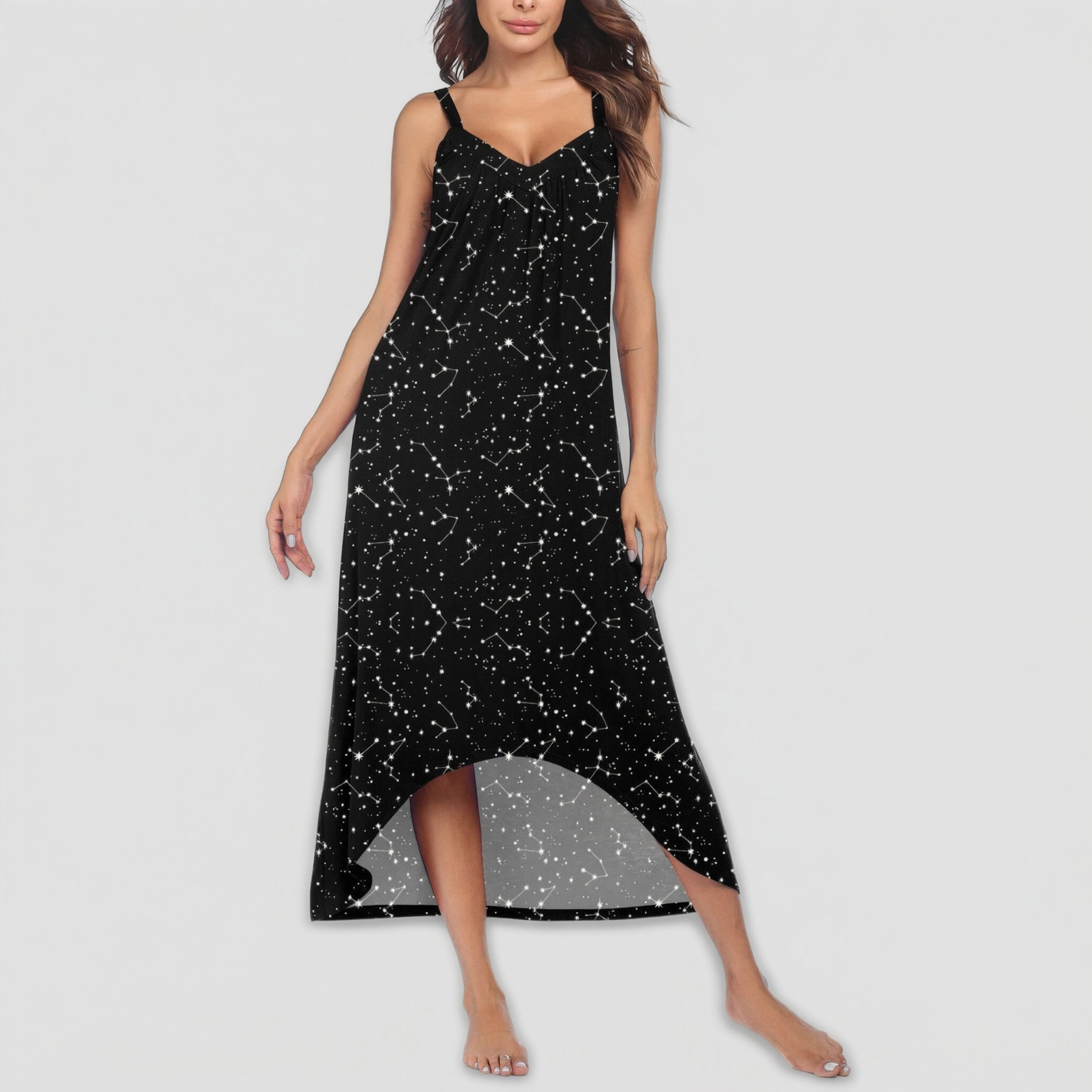 Ekouaer Women Sleeveless Long Nightgown Full Slip Nightdress Soft Sleepdress V Neck Nightshirt