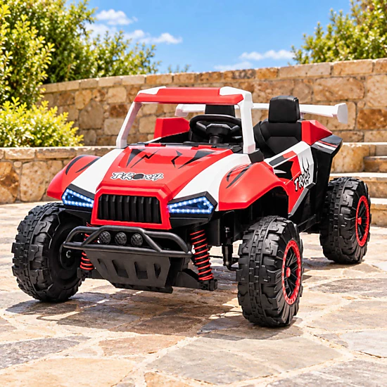 Toemoa Unisex Kids 24V Four Wheel Drive Road Outdoor Ride On UTV, Color ...