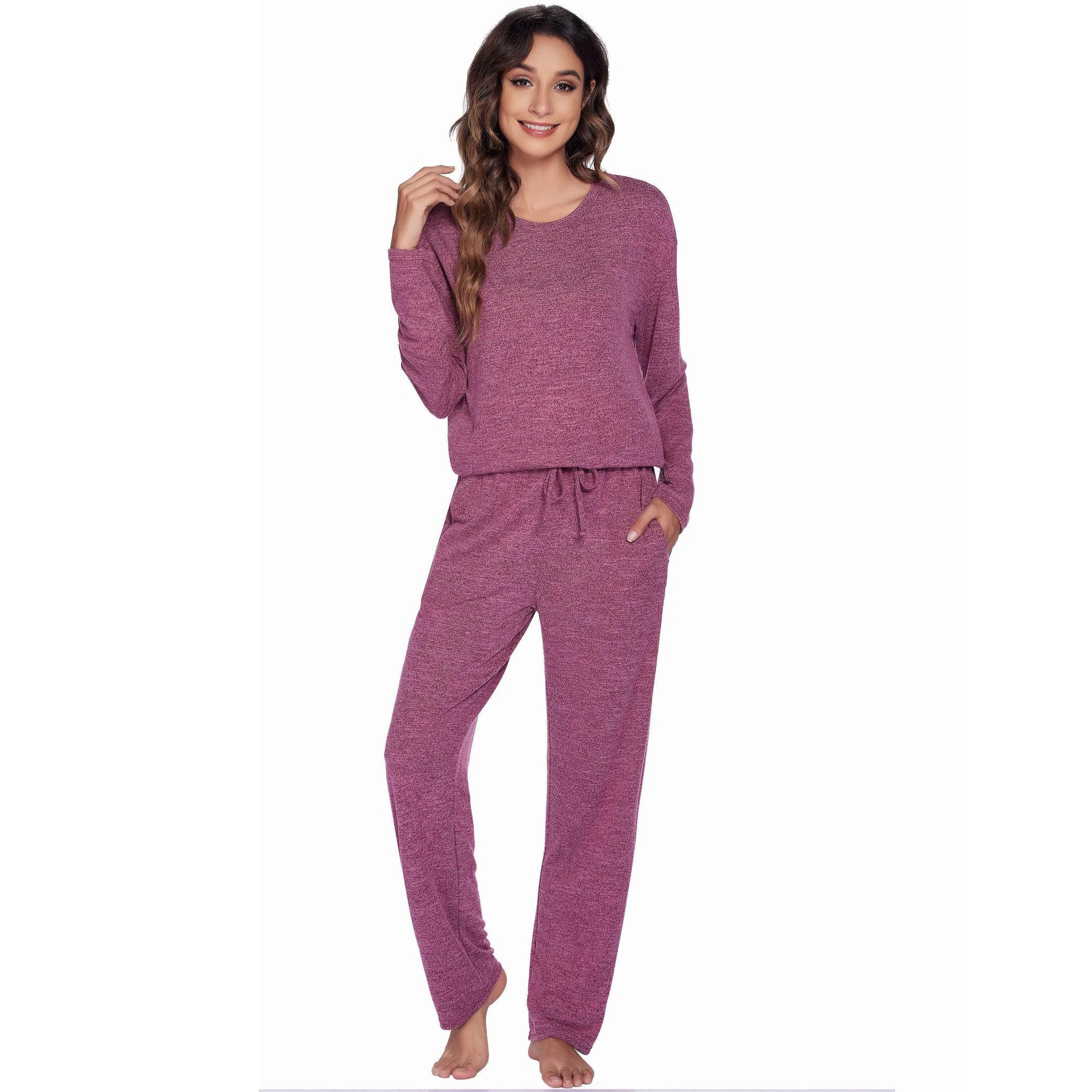 Ekouaer Pajamas Womens Two Piece Lounge Set Long Sleeve Top and Pants Sleepwear