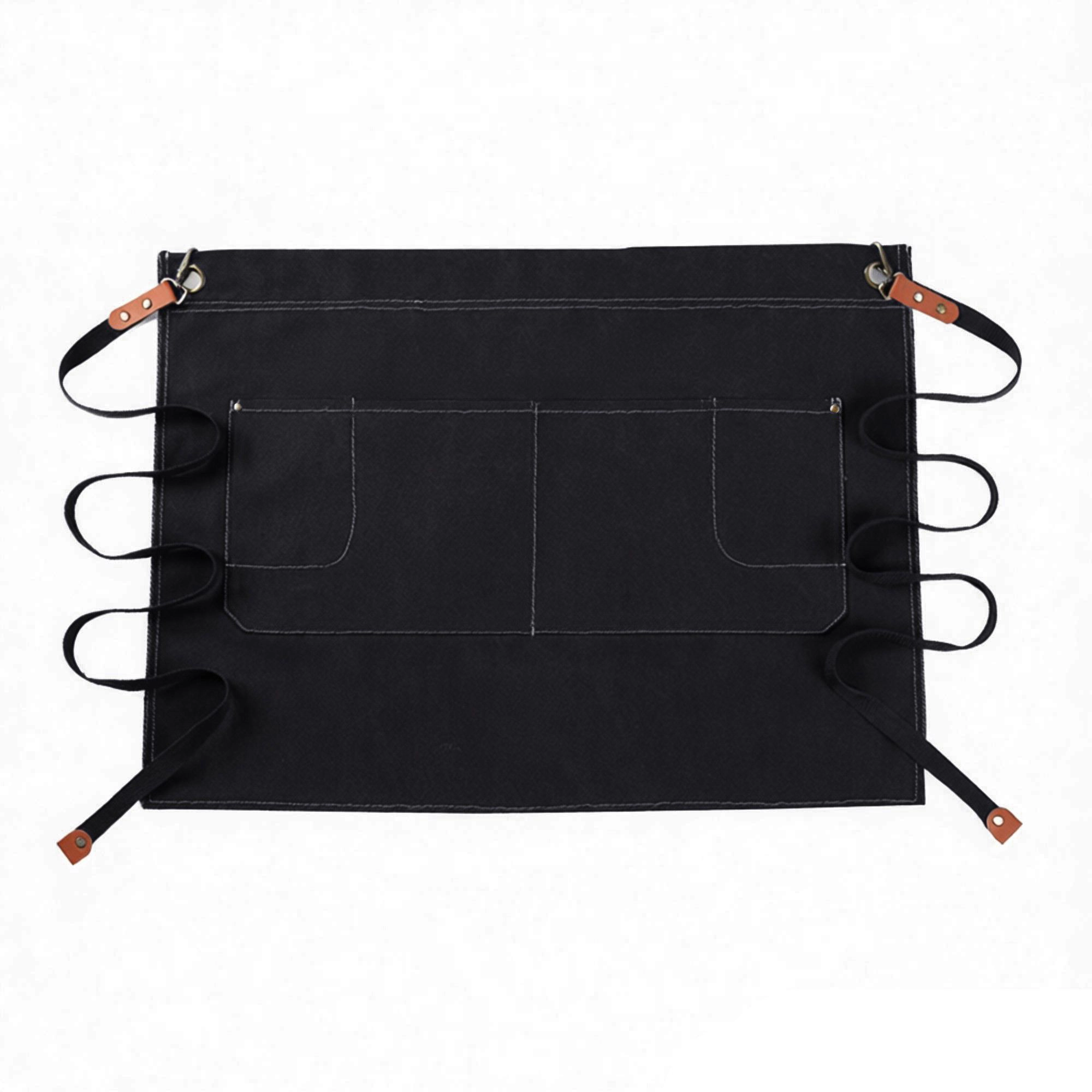 Alilang Women Waist Apron Cotton Work with Multi Pocket Utility Design Adjustable Tie for Cooking Server Barista
