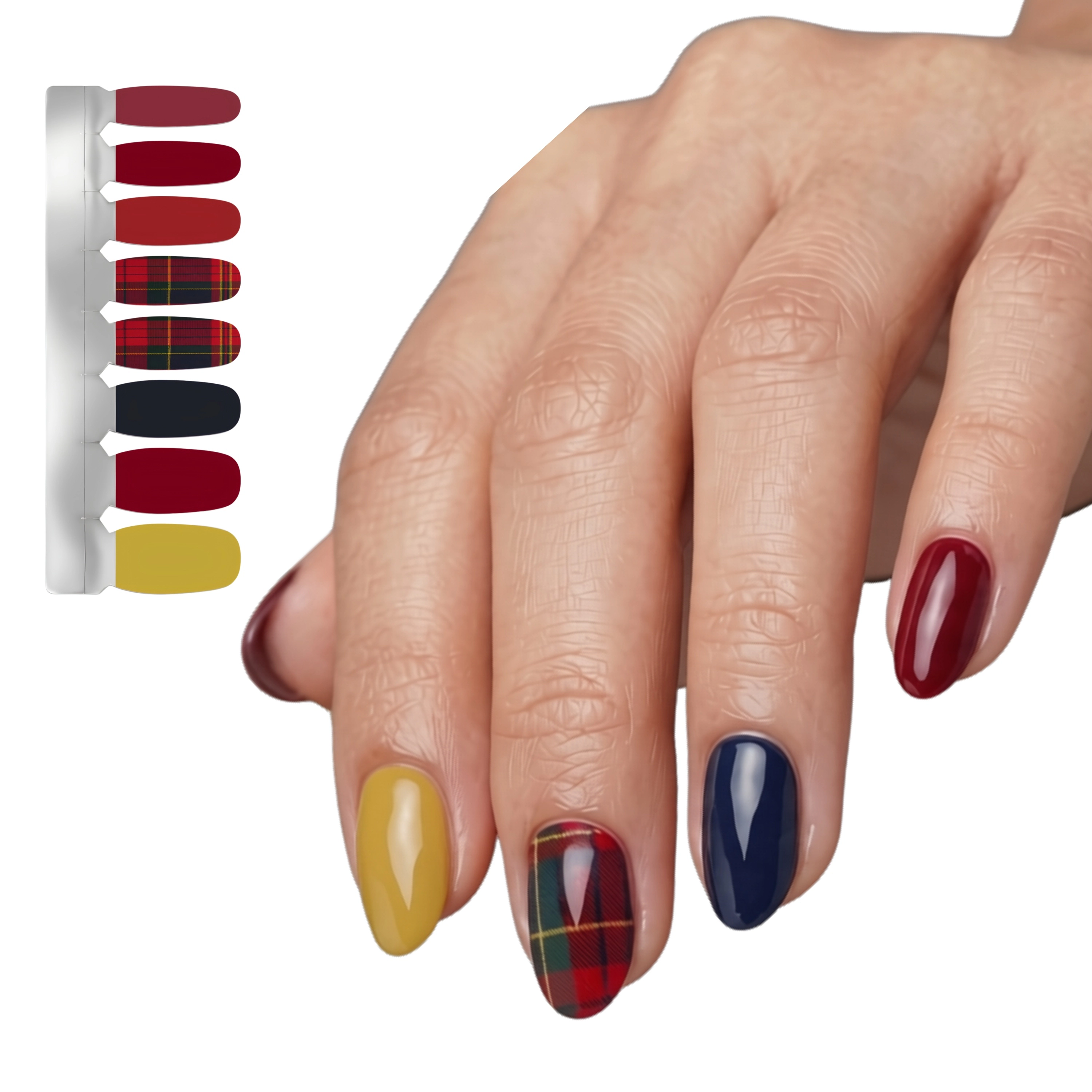 XPNail Women's Nail Polish Strips Red Stripes 16ct