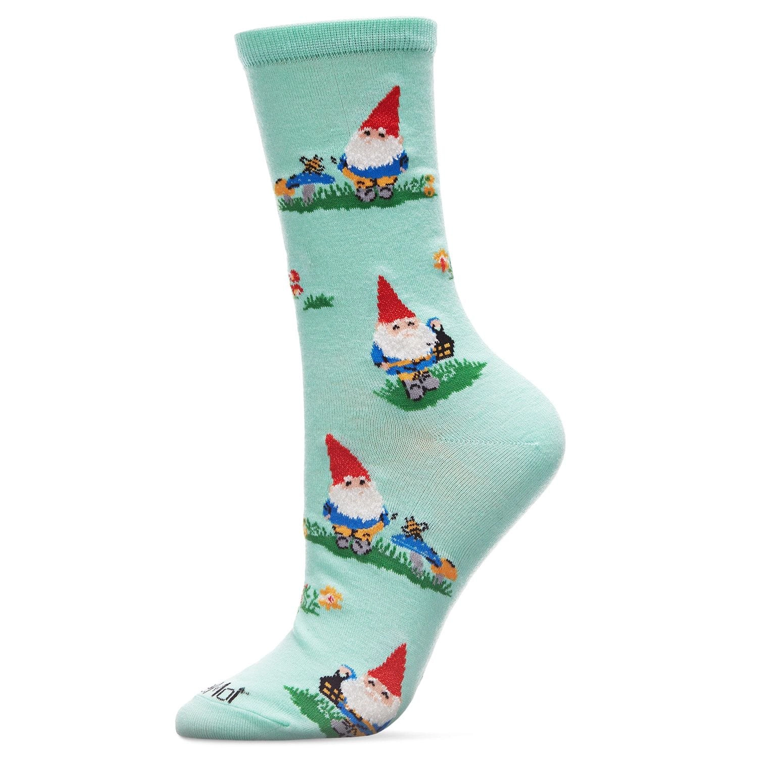 MeMoi Gnome Invasion Bamboo Blend Crew Socks