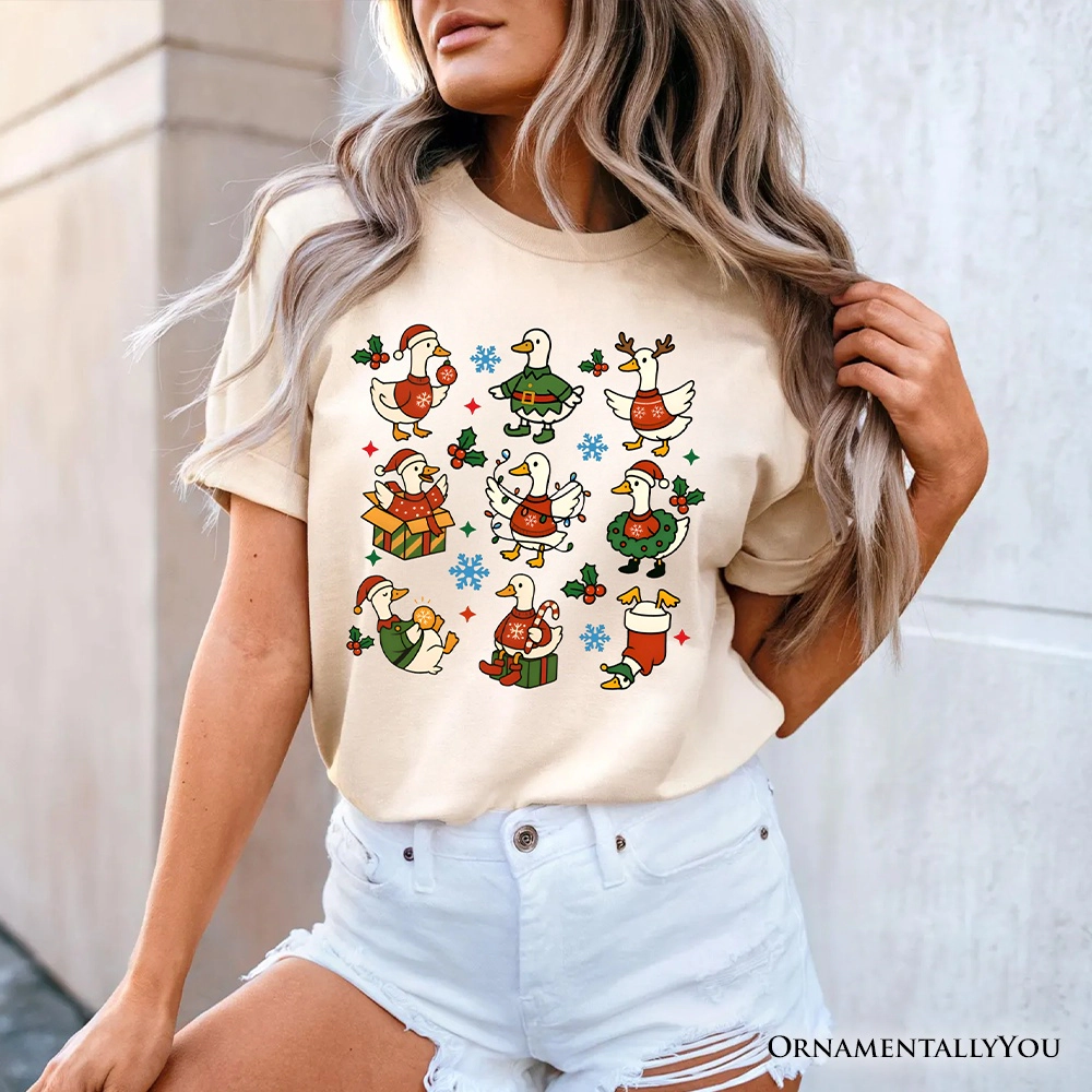 OrnamentallyYou Unisex Just A Jolly Goose Christmas T-Shirt