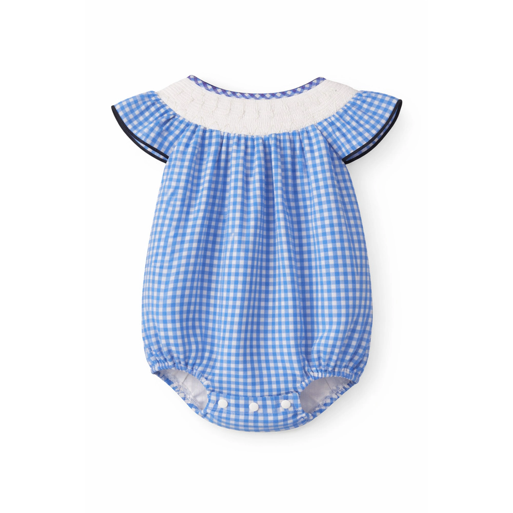 Laurenza's Baby Girls Patriotic Fourth of July Gingham Smocked Romper