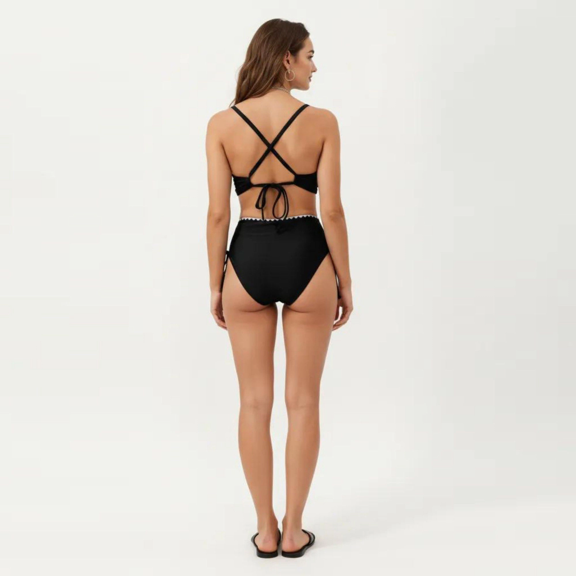 Anna-Kaci Women’s High-Rise Triangle Bralette Bikini Set